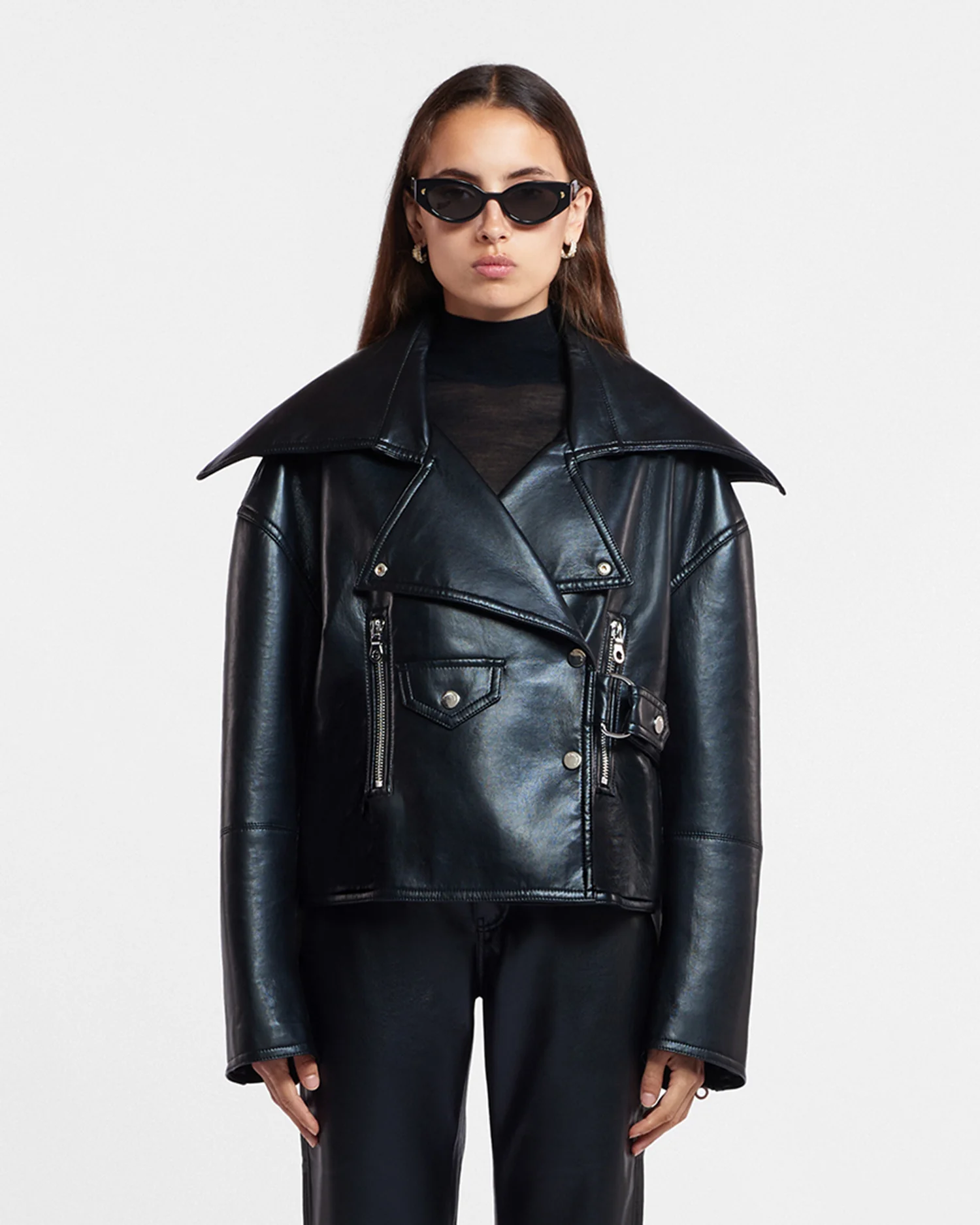 Ado - Regenerated leather jacket - Black