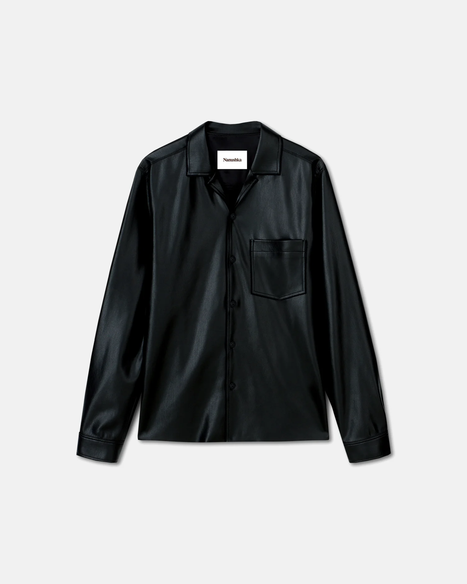 Duco - Okobor™ Alt-Leather Long Sleeve Shirt - Black - Image 4