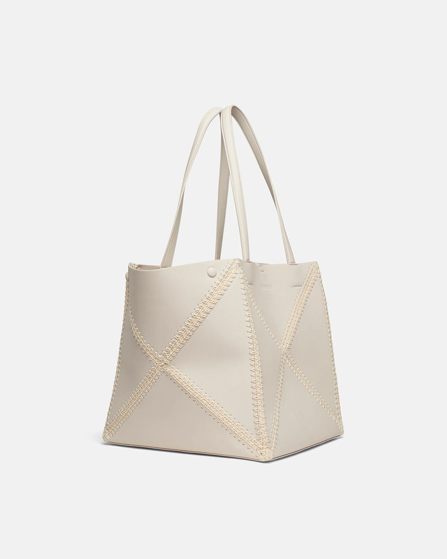Origami Tote - Alt-Nappa crochet tote - Off White/Crème - Image 3