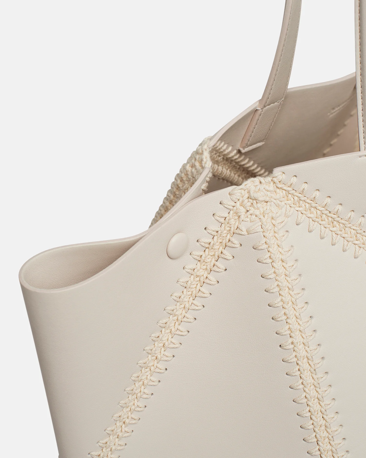 Origami Tote - Alt-Nappa crochet tote - Off White/Crème - Image 6