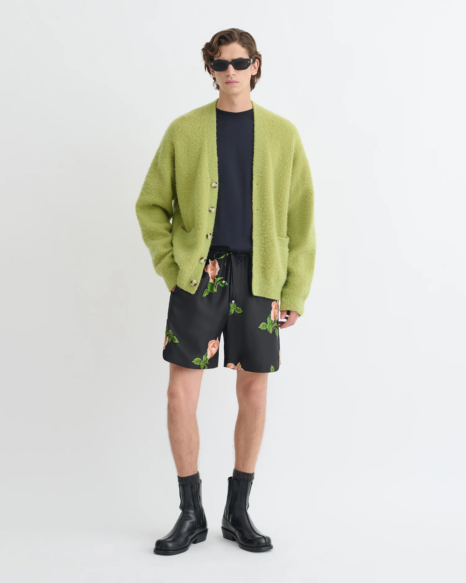Henri - Brushed alpaca cardigan - Green - Image 3