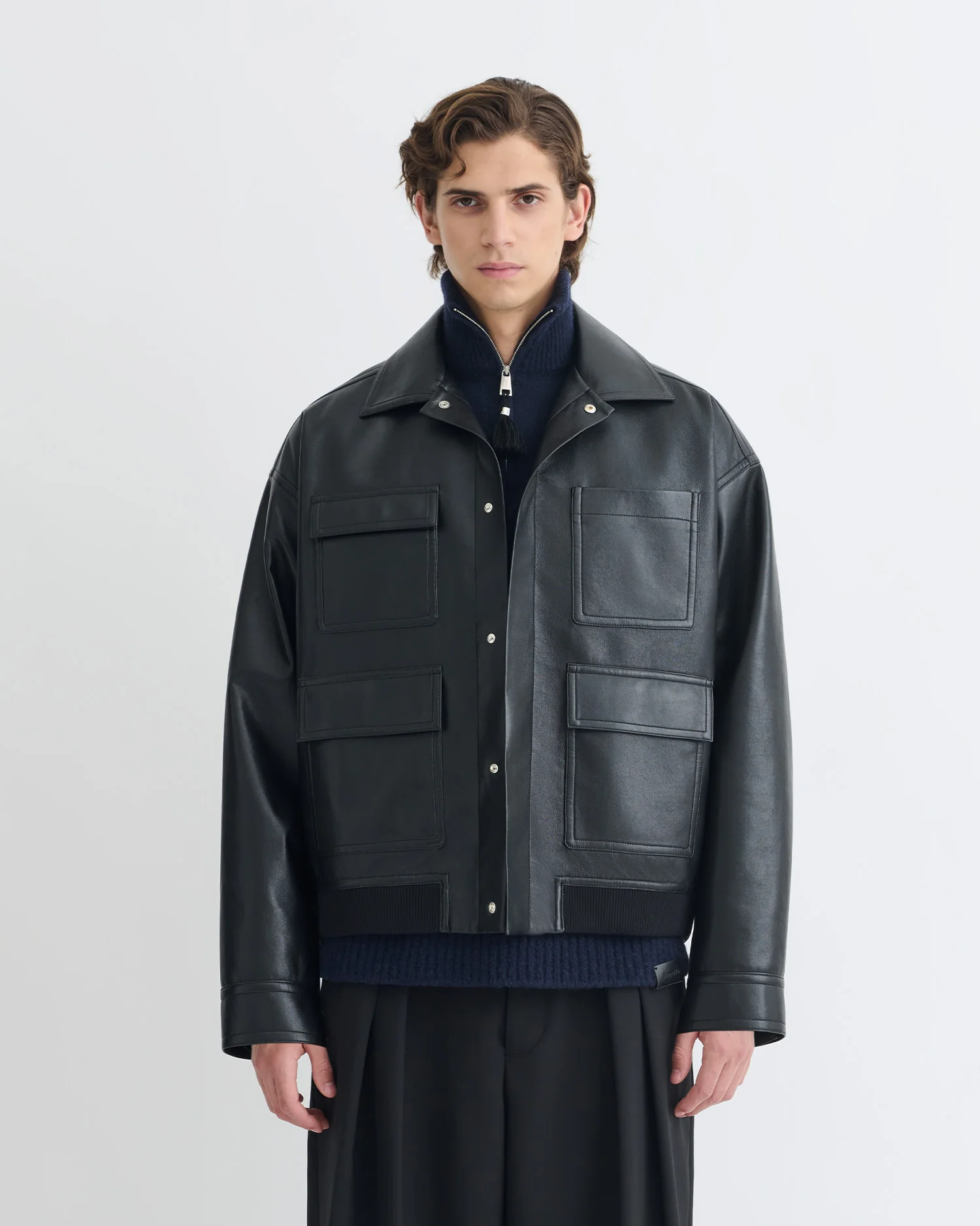 Zubin - Regenerated leather jacket - Black