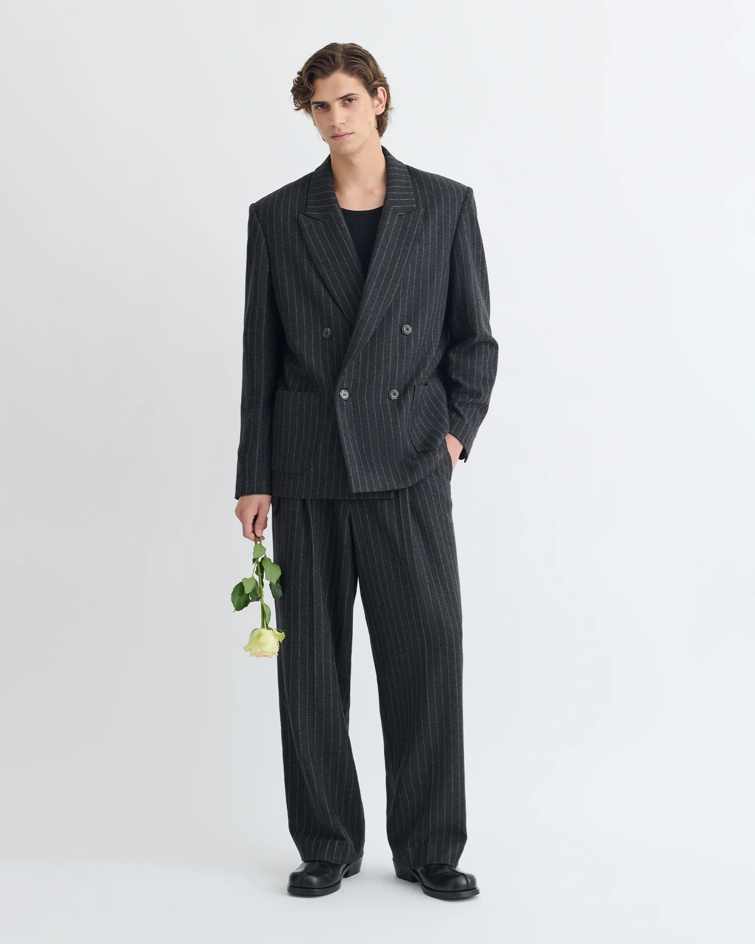Anselm - Double-breasted blazer - Black/Grey - Image 6
