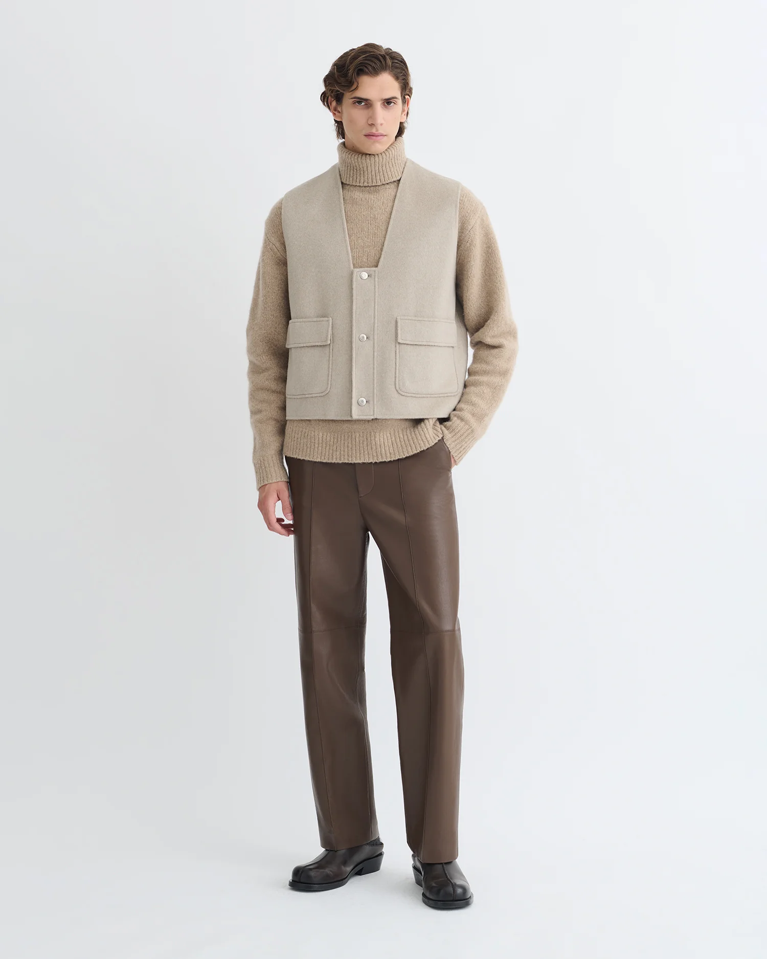Mykel - Cropped vest - Stone - Image 4