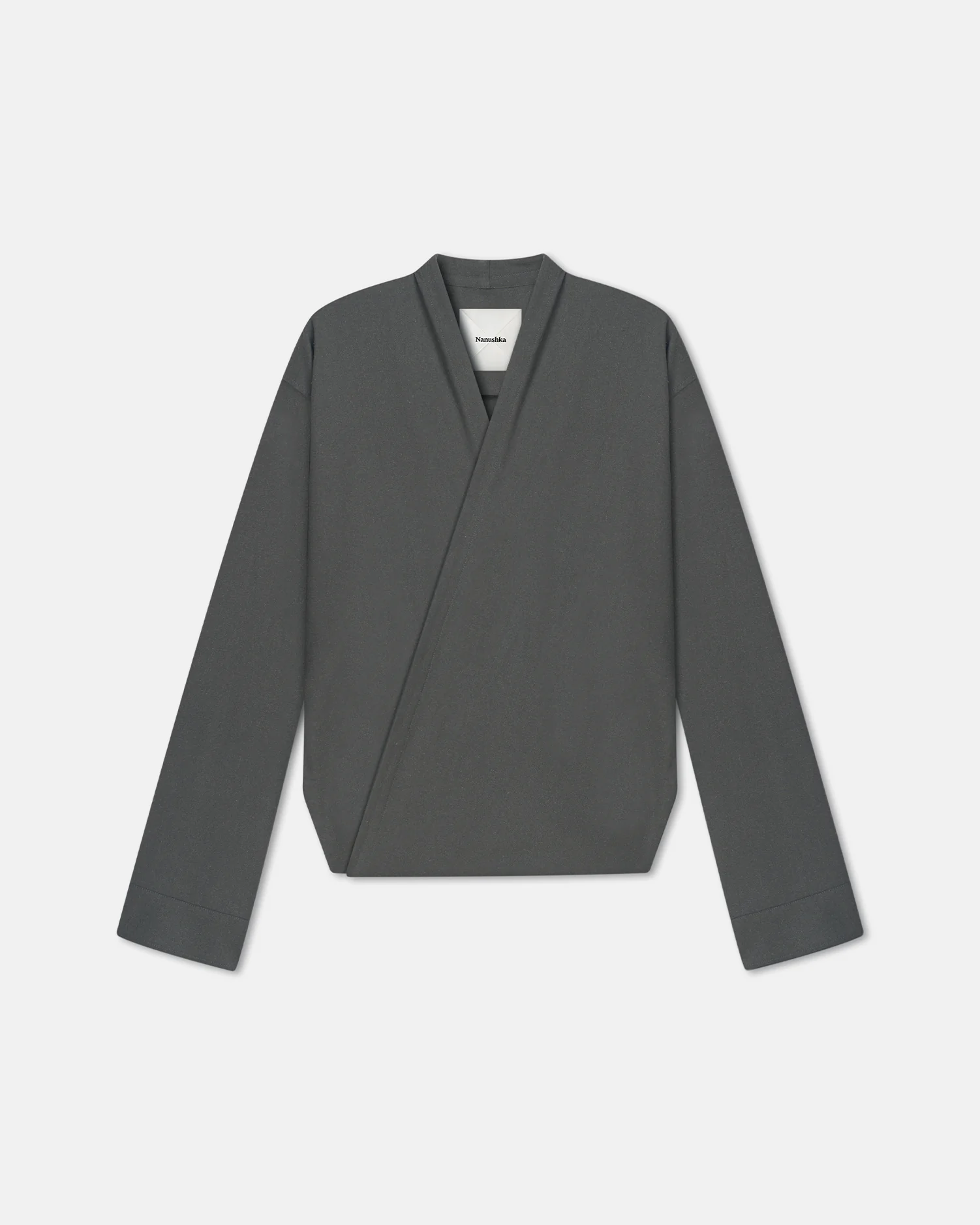 Yorick - Wrap shirt - Dark Grey - Image 5
