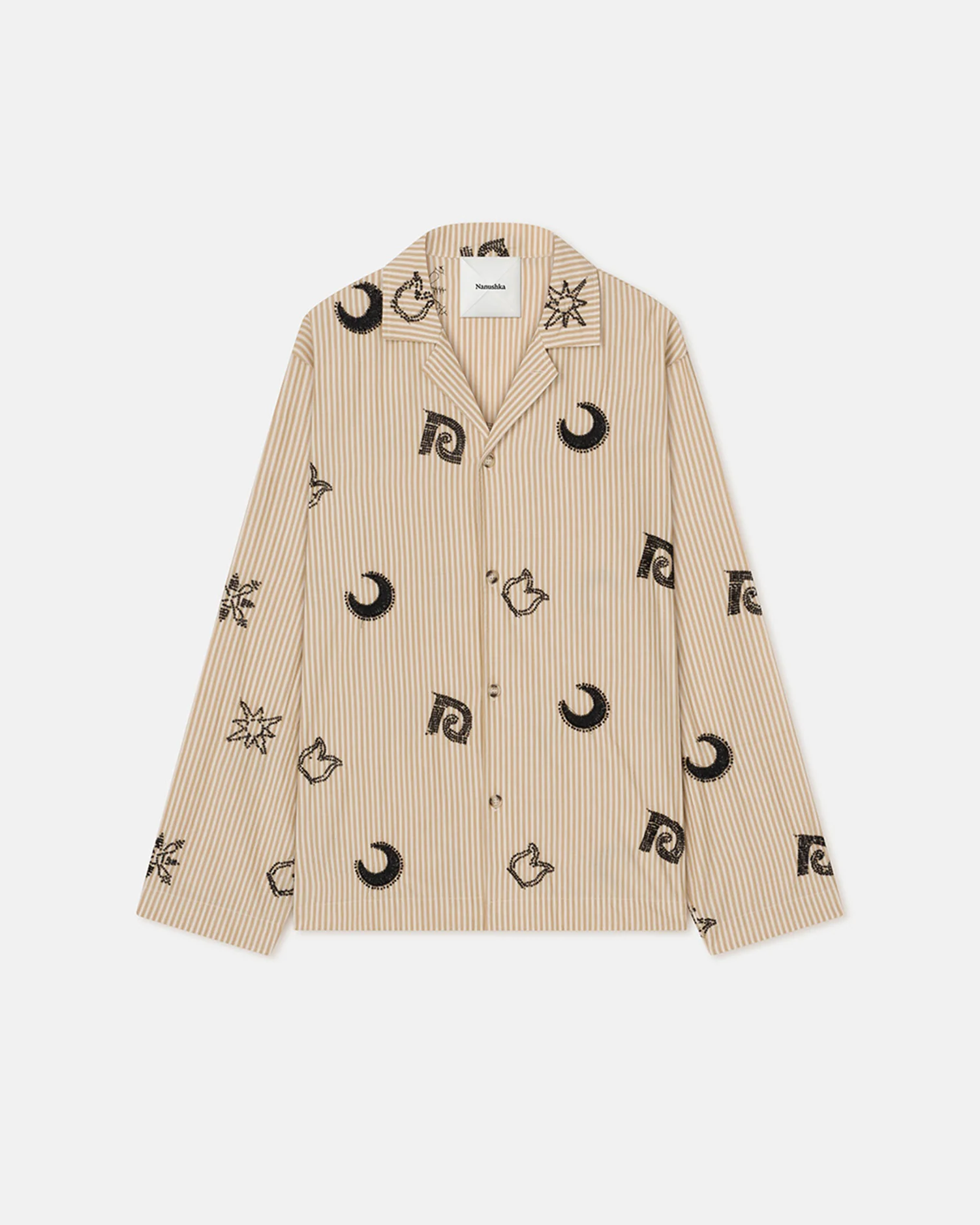 Haris - Beaded shirt - Beige/Black - Image 4