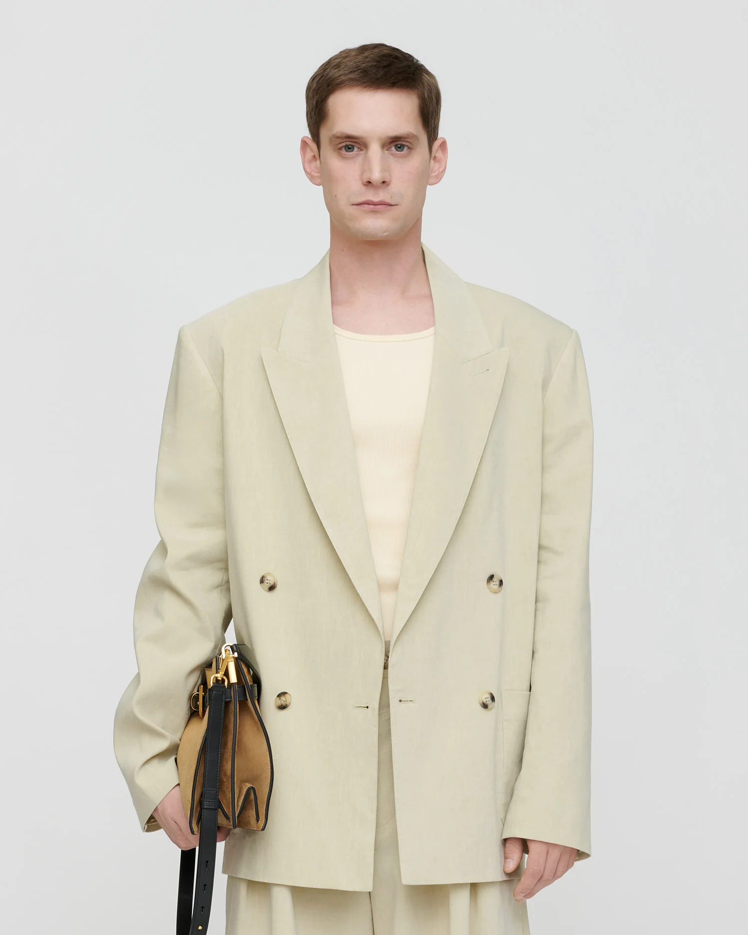 Anselm - Double-breasted blazer - Faded Sage - Image 3