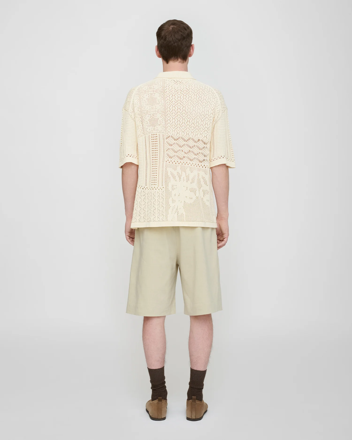 Jasim - Lace polo shirt - Creme - Image 2