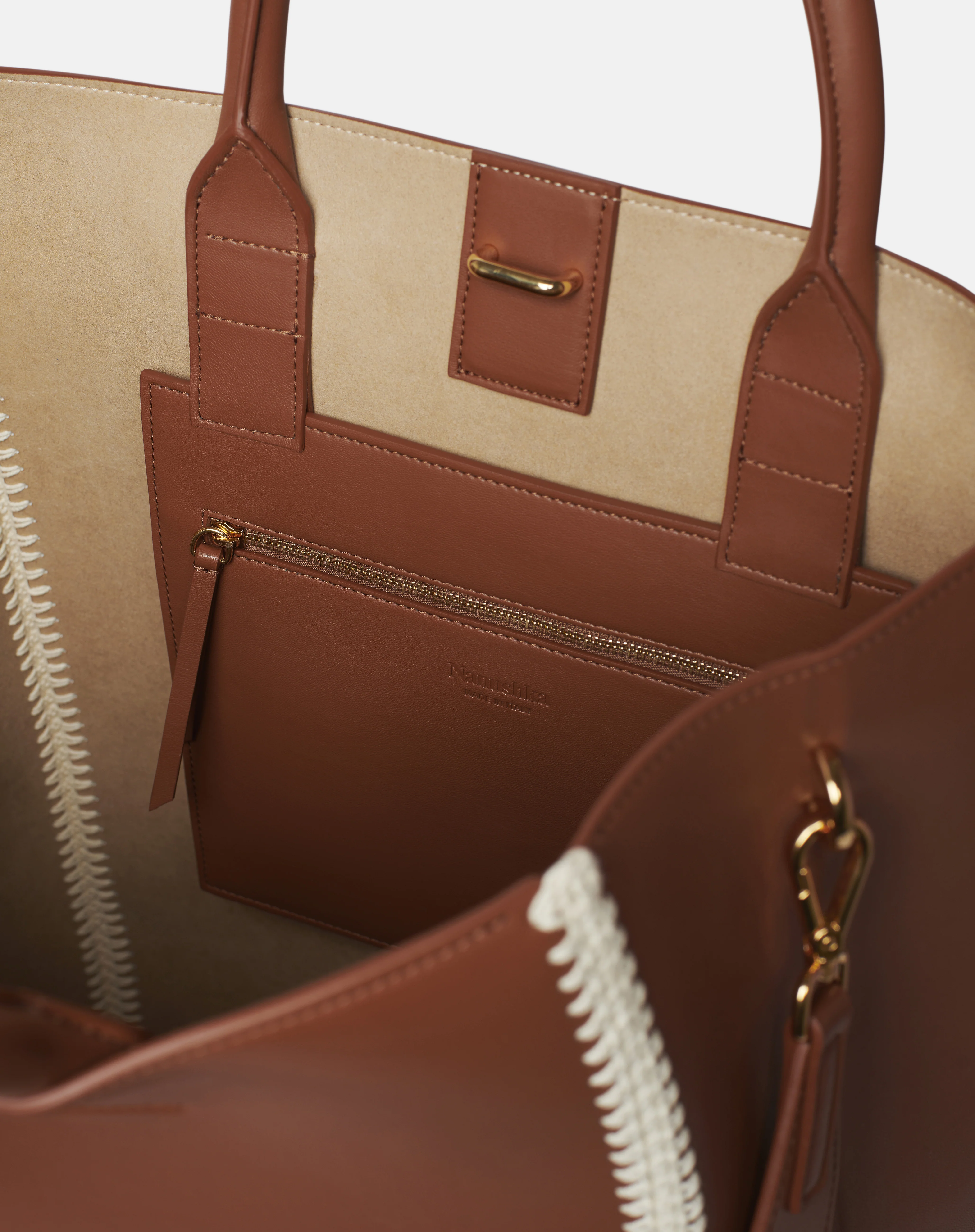 The Compass Tote - Crochet tote bag - Tan/Crème - Image 4