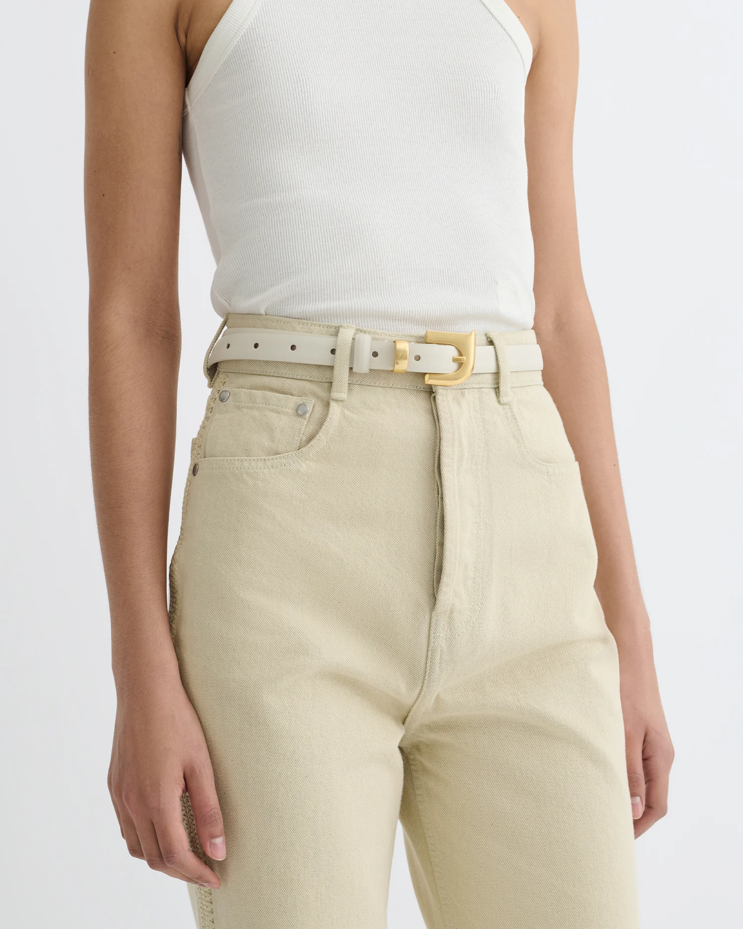 Darbie - Monogram belt - Off White - Image 3