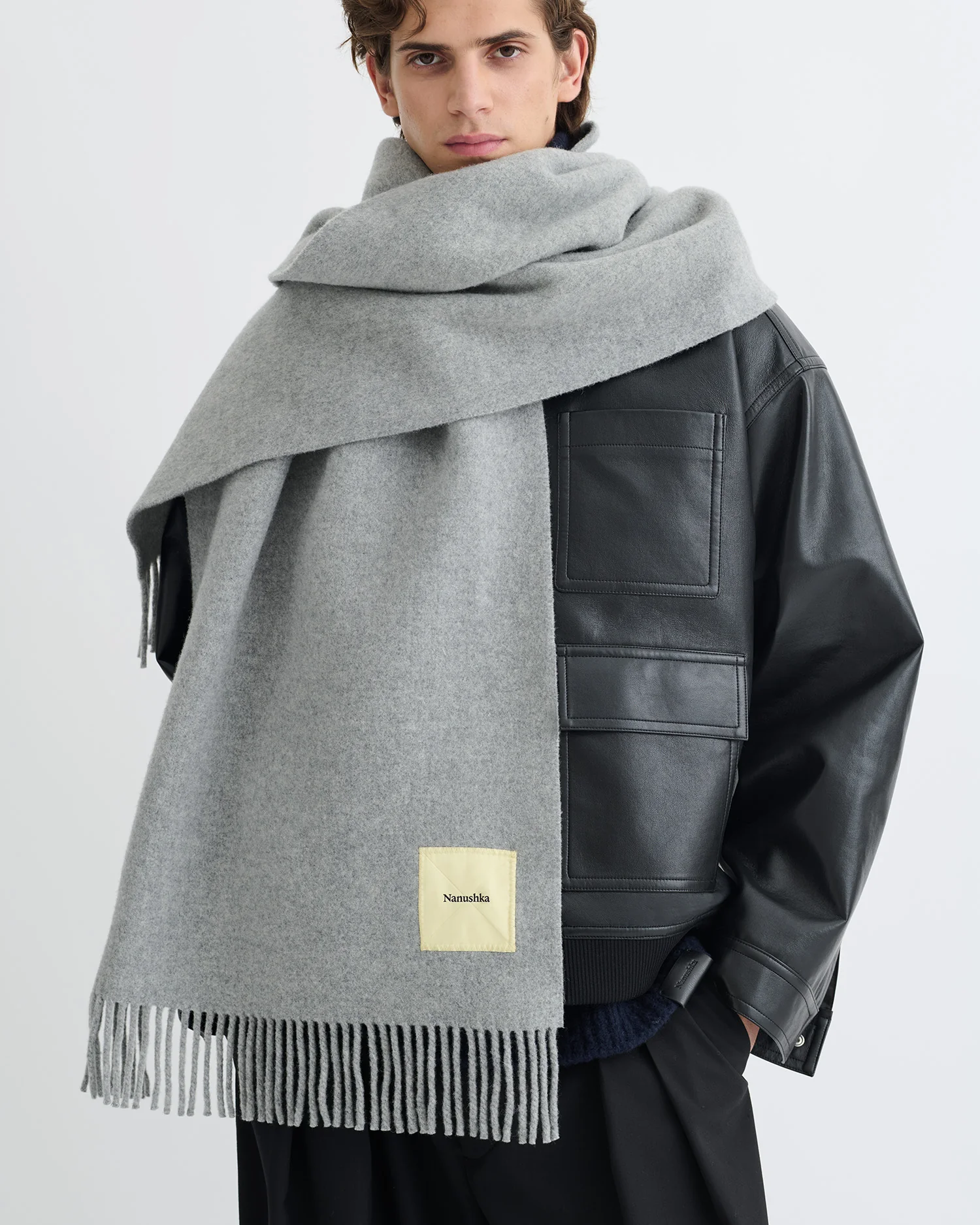 Keaton - Scarf - Grey Melange - Image 2