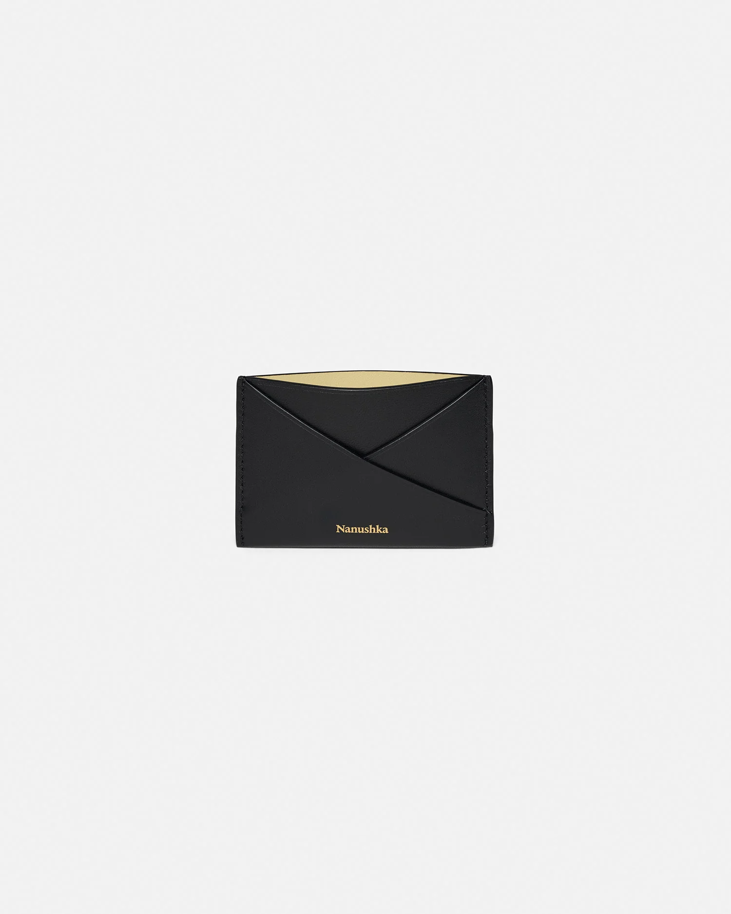 Origami - Leather cardholder - Black/Moonbeam - Image 2