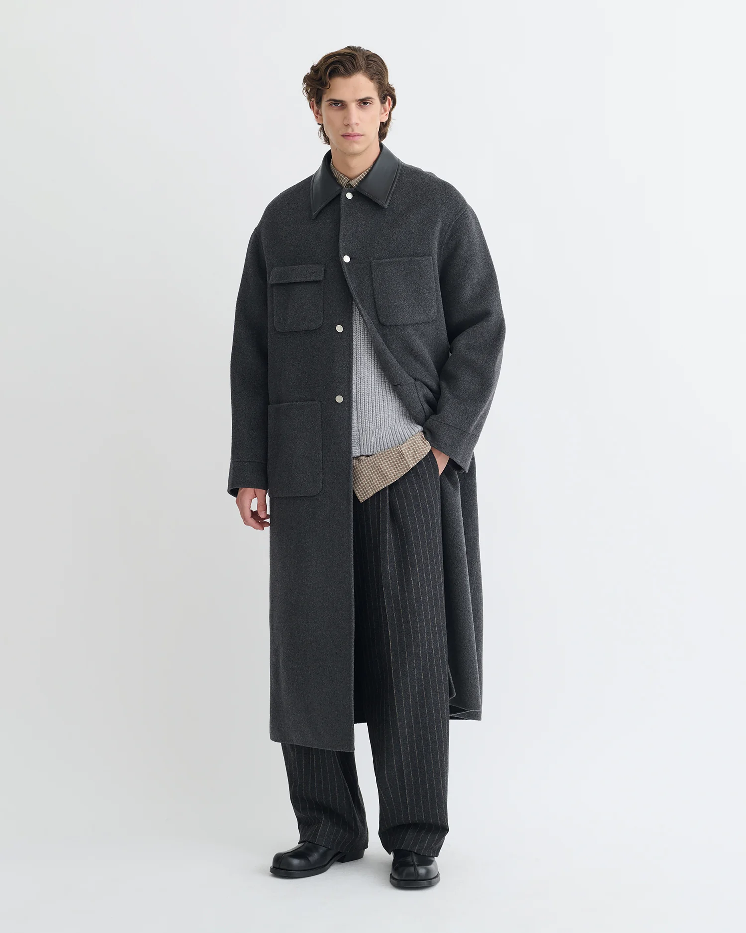Wylder - Double wool coat - Grey Melange