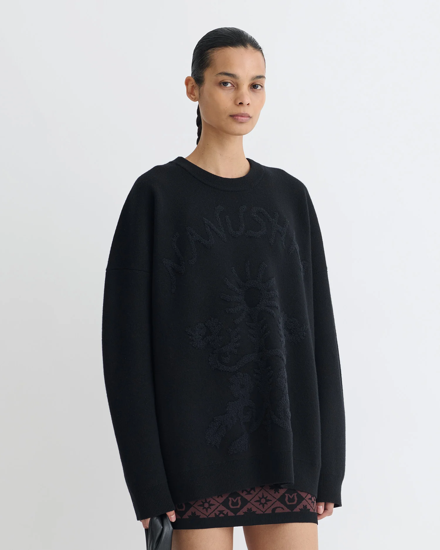 Oswin - Merino sweater - Black/Off Black Papercut - Image 4