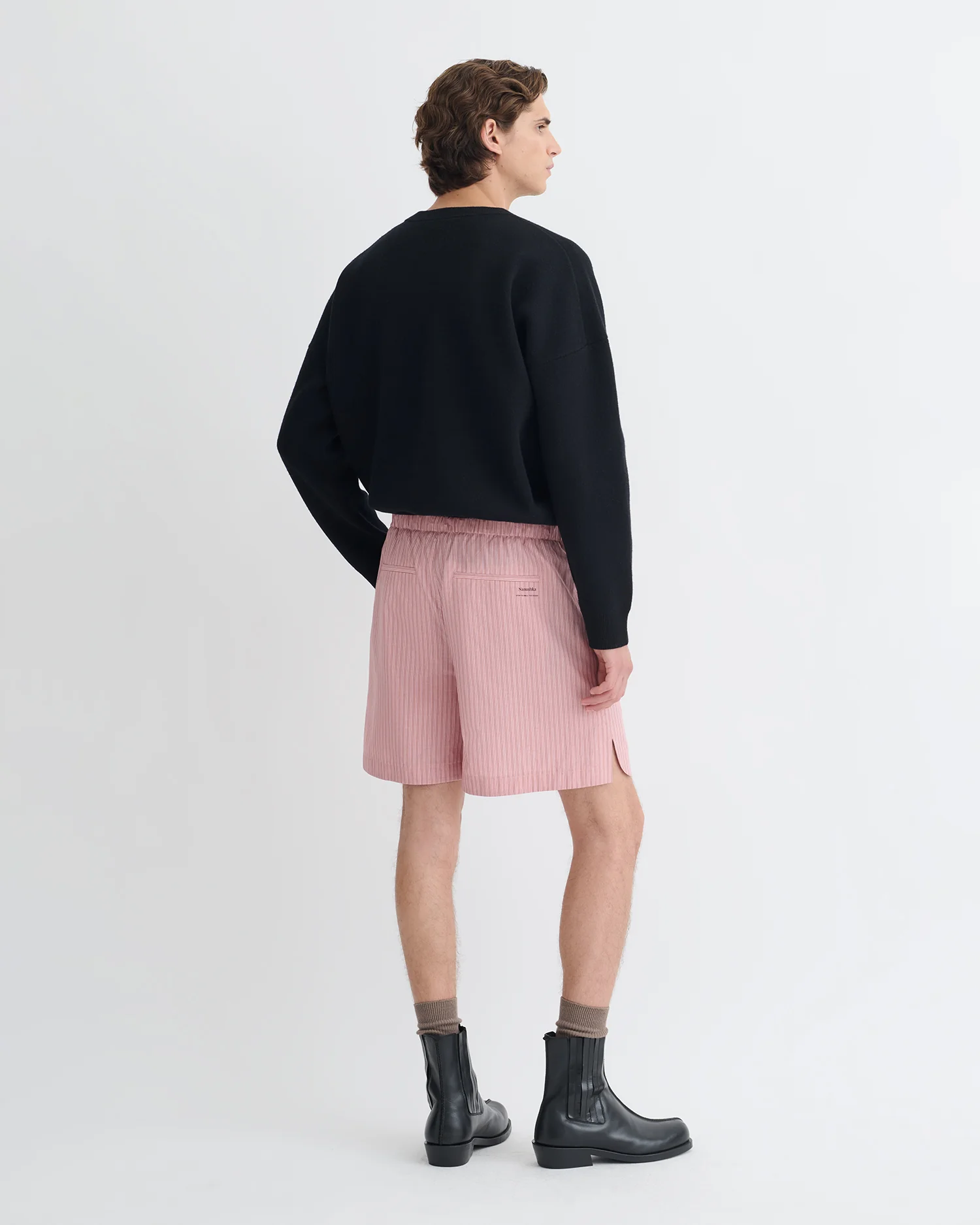 Oswin - Merino sweater - Black/Off Black Papercut - Image 7