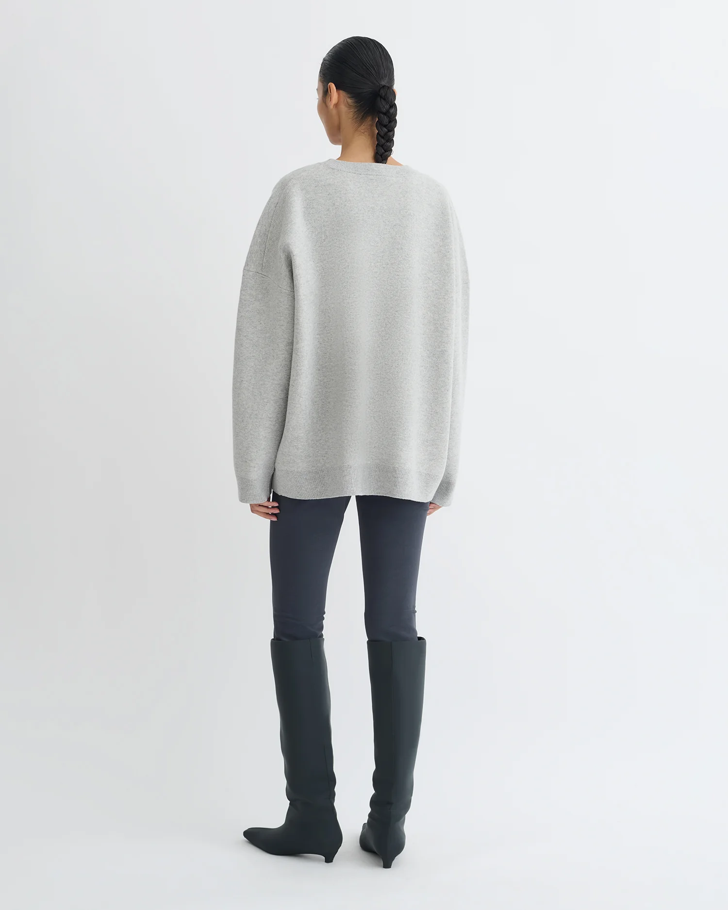 Oswin - Merino sweater - Light Grey/Creme Papercut - Image 6