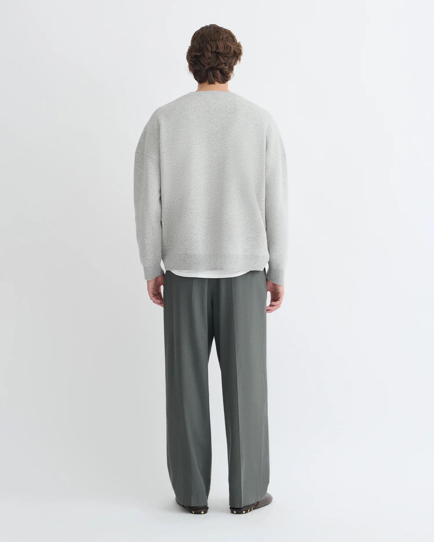 Oswin - Merino sweater - Light Grey/Creme Papercut - Image 7
