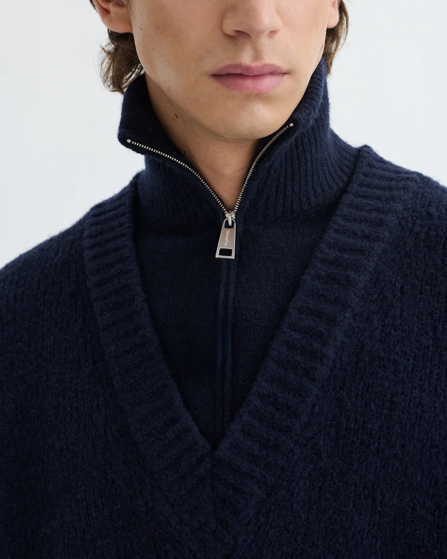 Kylen - Brushed merino sweater - Navy - Image 4