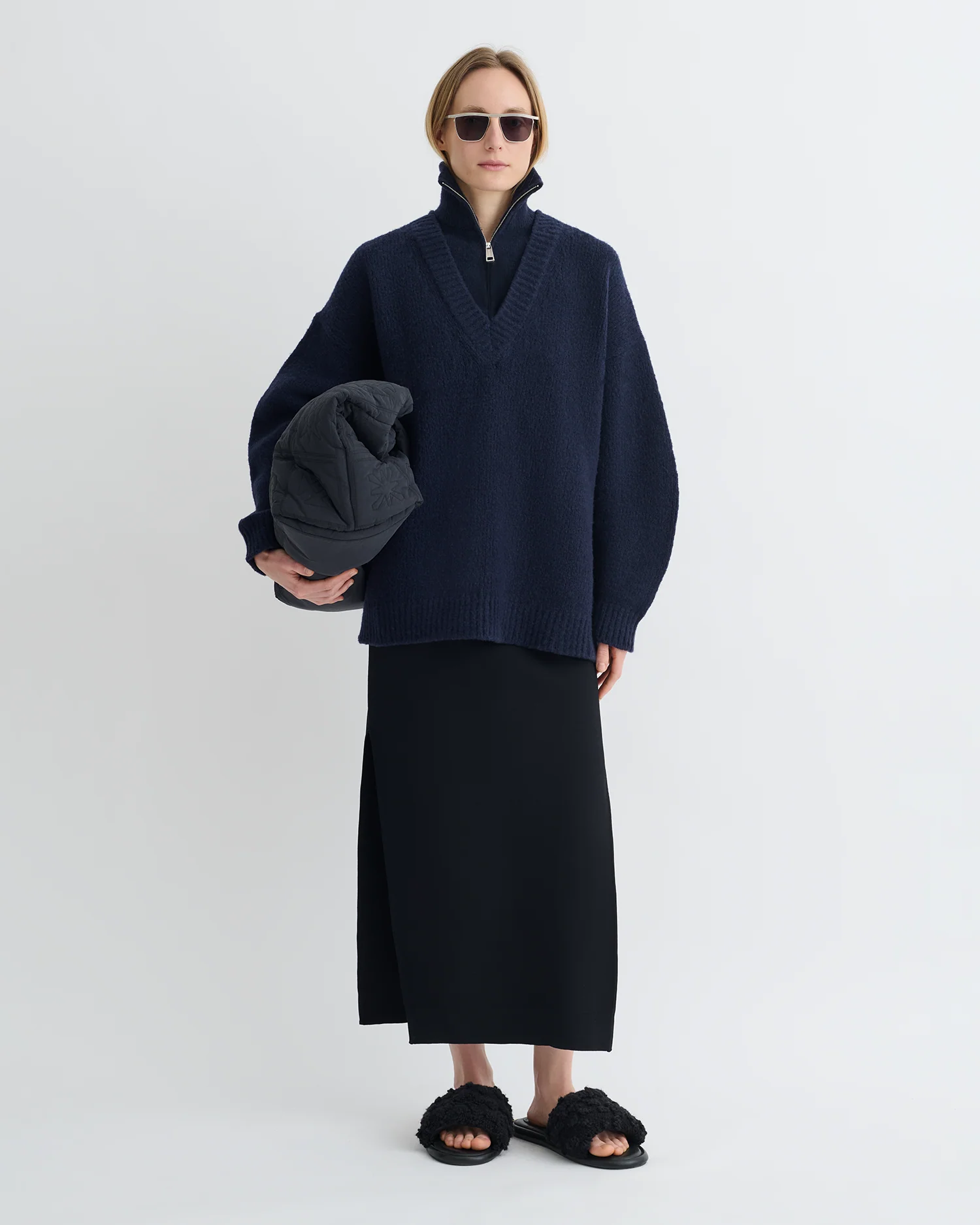 Kylen - Brushed merino sweater - Navy - Image 5