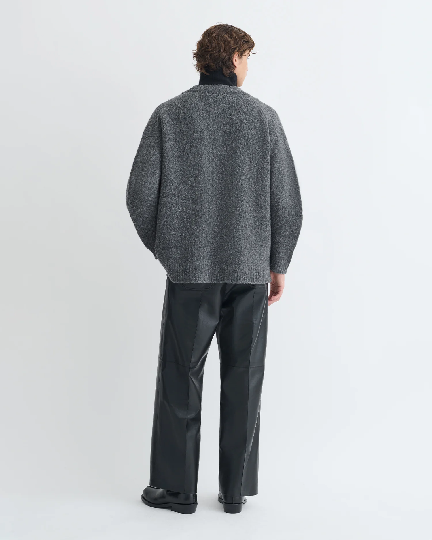 Kylen - Brushed merino sweater - Charcoal/Black - Image 10