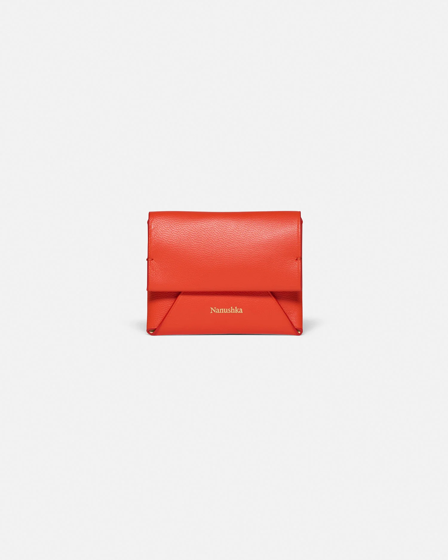 Folded - Leather cardholder - Red/Moonbeam