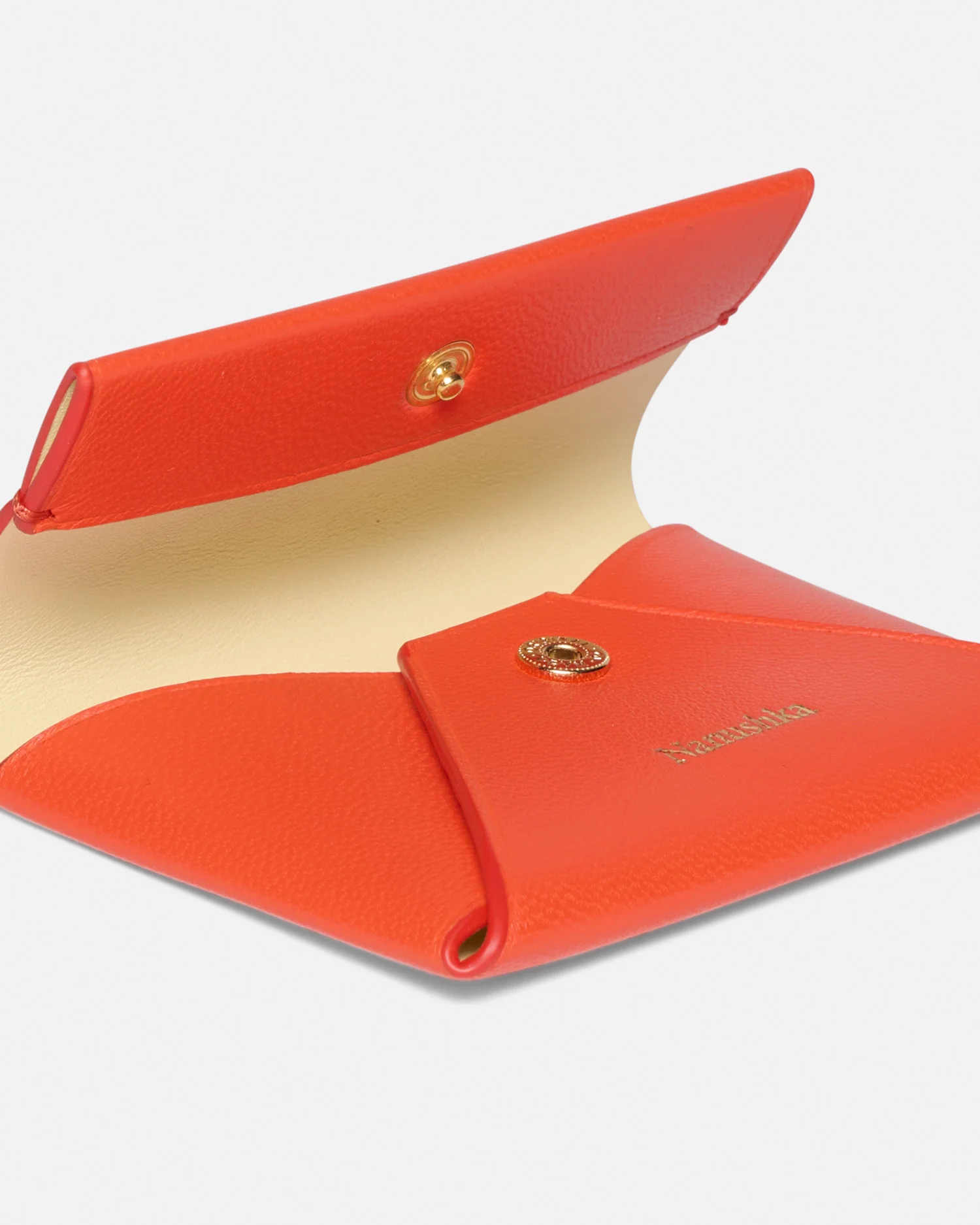 Folded - Leather cardholder - Red/Moonbeam - Image 4