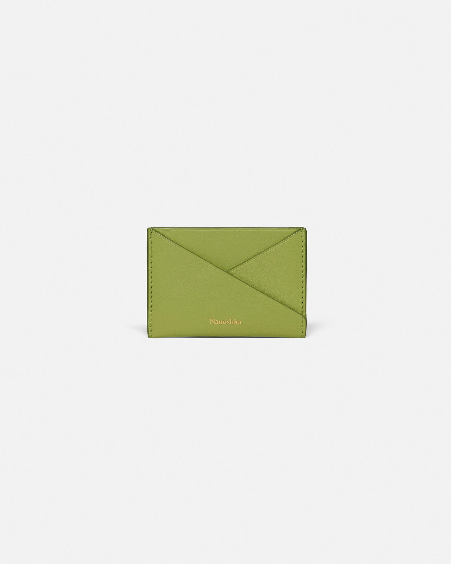 Origami - Leather cardholder - Lime/Moonbeam