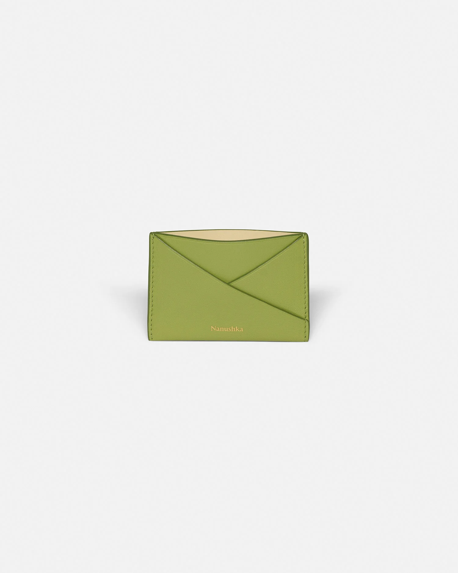 Origami - Leather cardholder - Lime/Moonbeam - Image 2