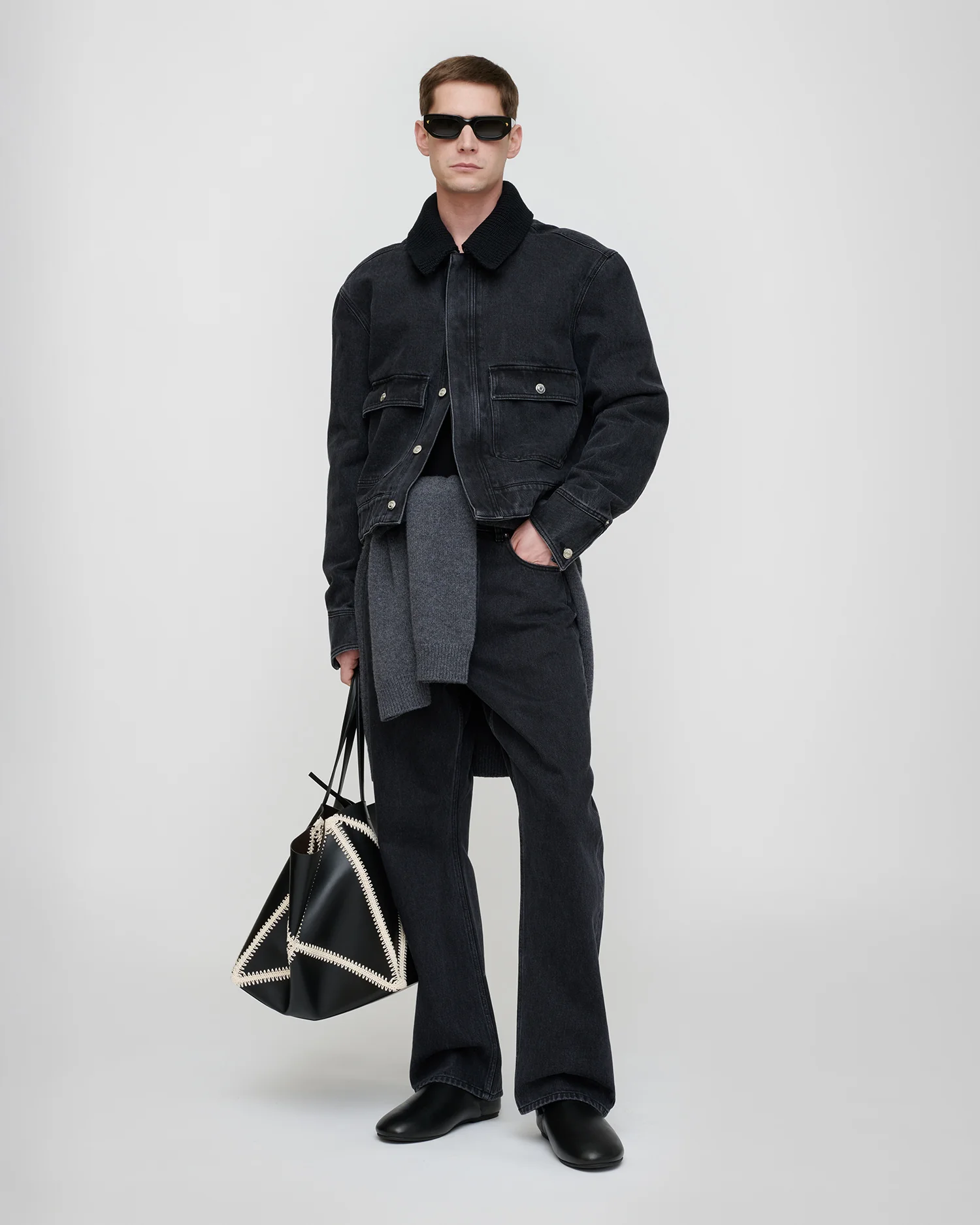 Nowell - Denim jacket - Washed Black/Black