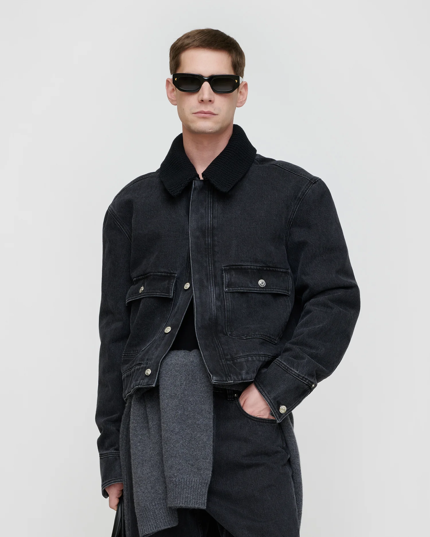 Nowell - Denim jacket - Washed Black/Black - Image 2