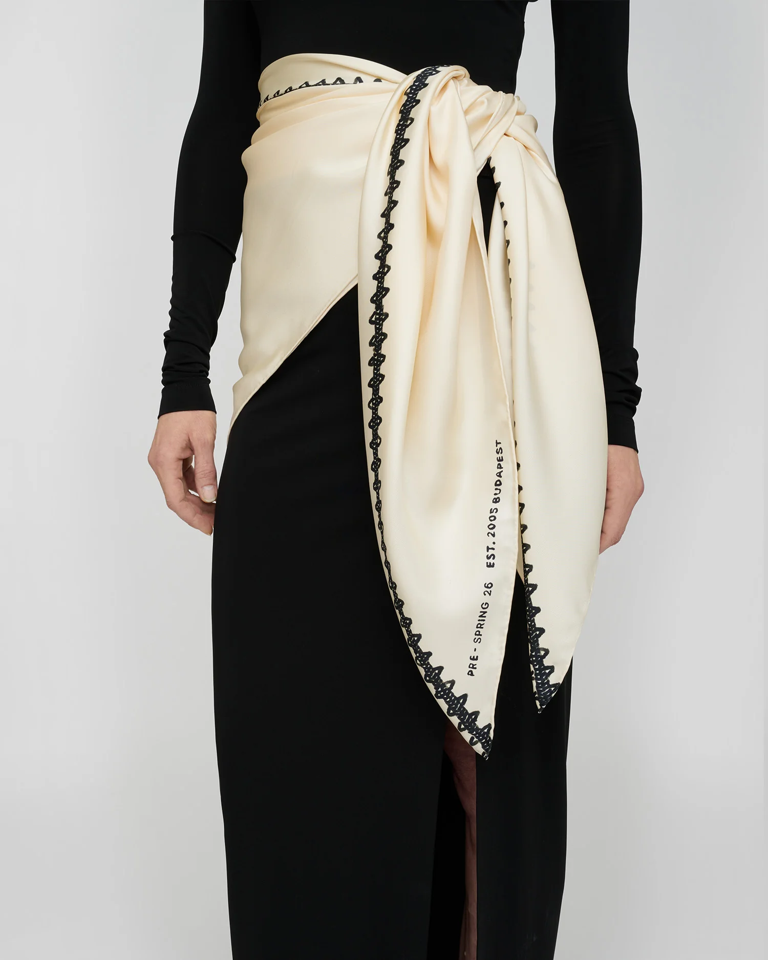Miani - Silk scarf - Origami Creme - Image 3