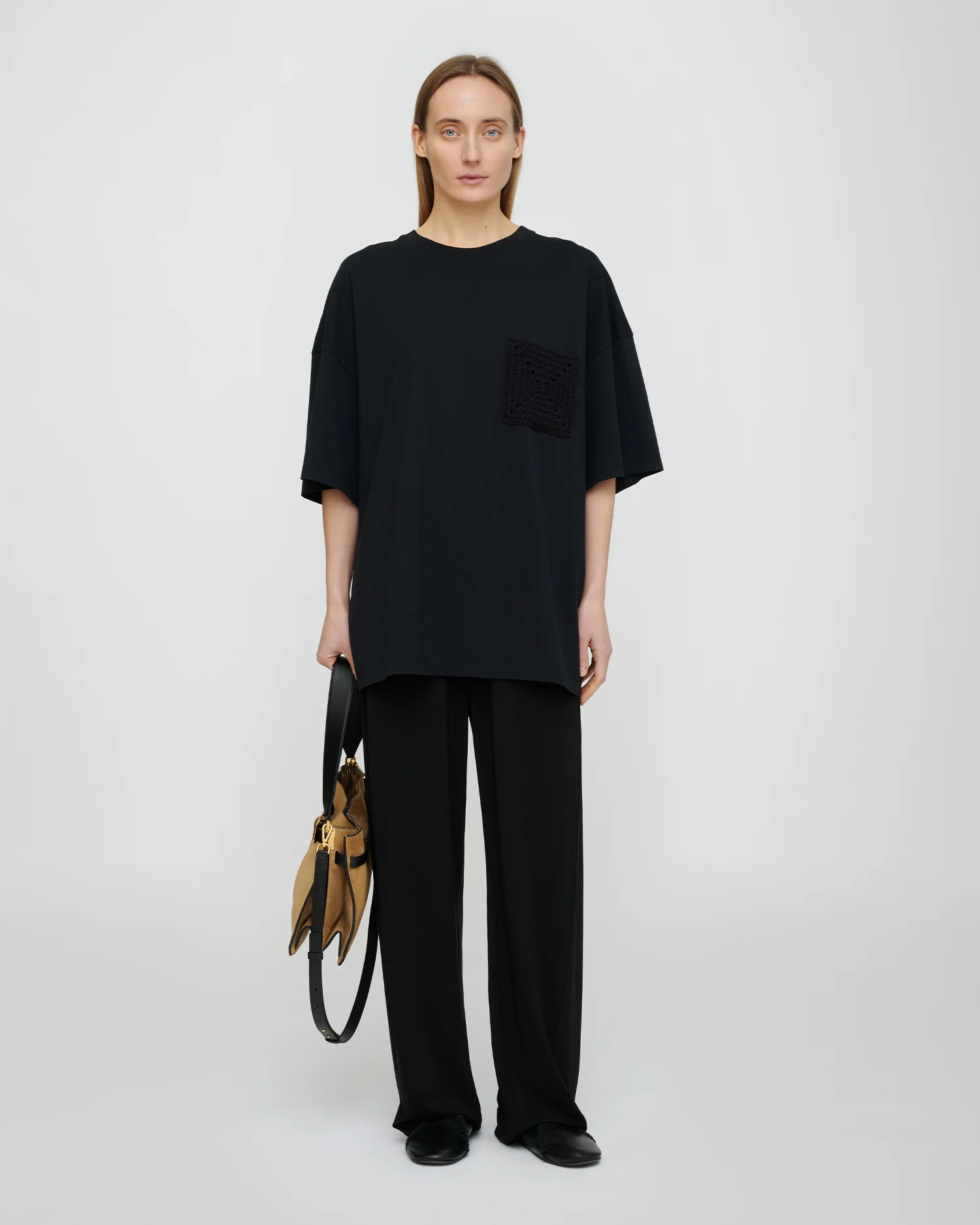 Wren Origami - Crochet T-shirt - Black - Image 3