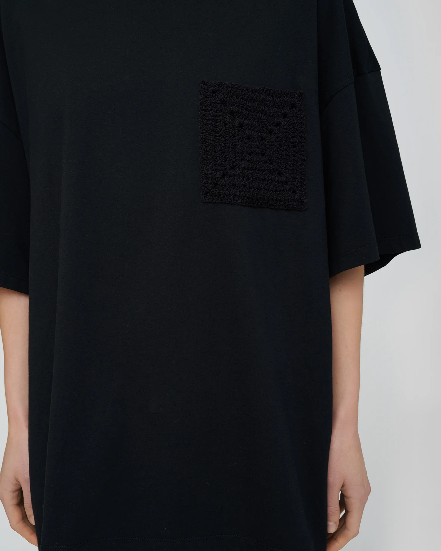 Wren Origami - Crochet T-shirt - Black - Image 7
