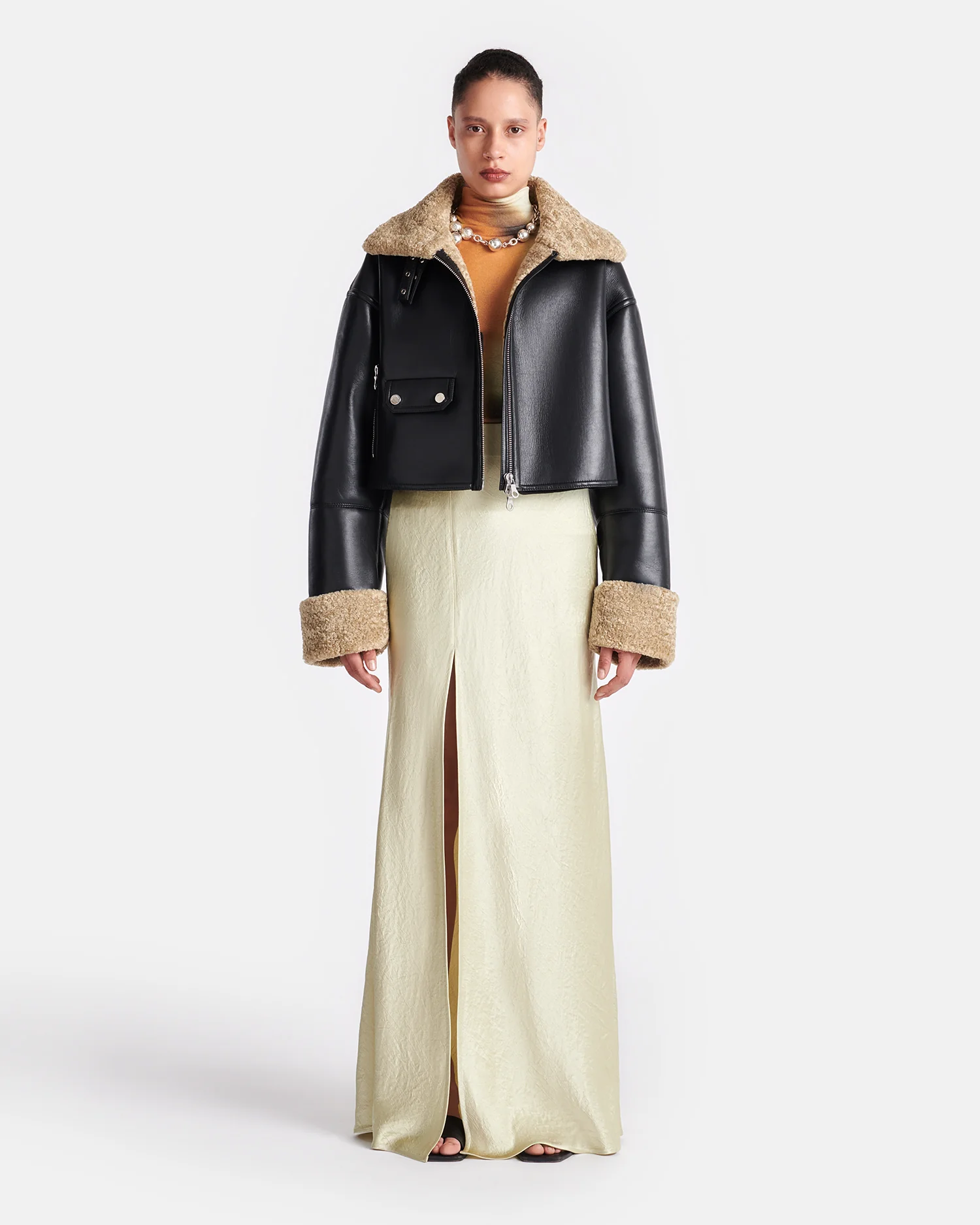 Jemma - Shearling jacket - Cornstalk/Black - Image 4