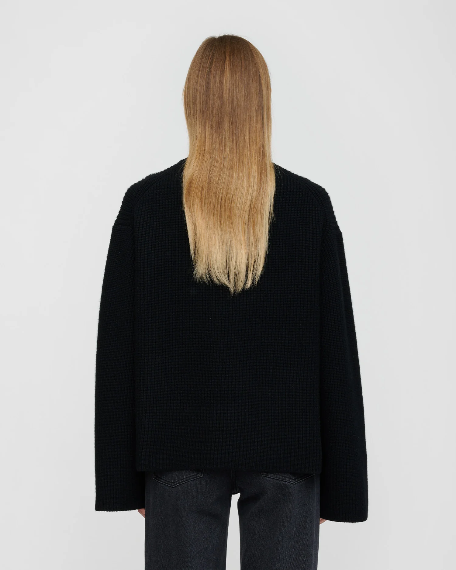 Maura - Merino cashmere sweater - Black - Image 4