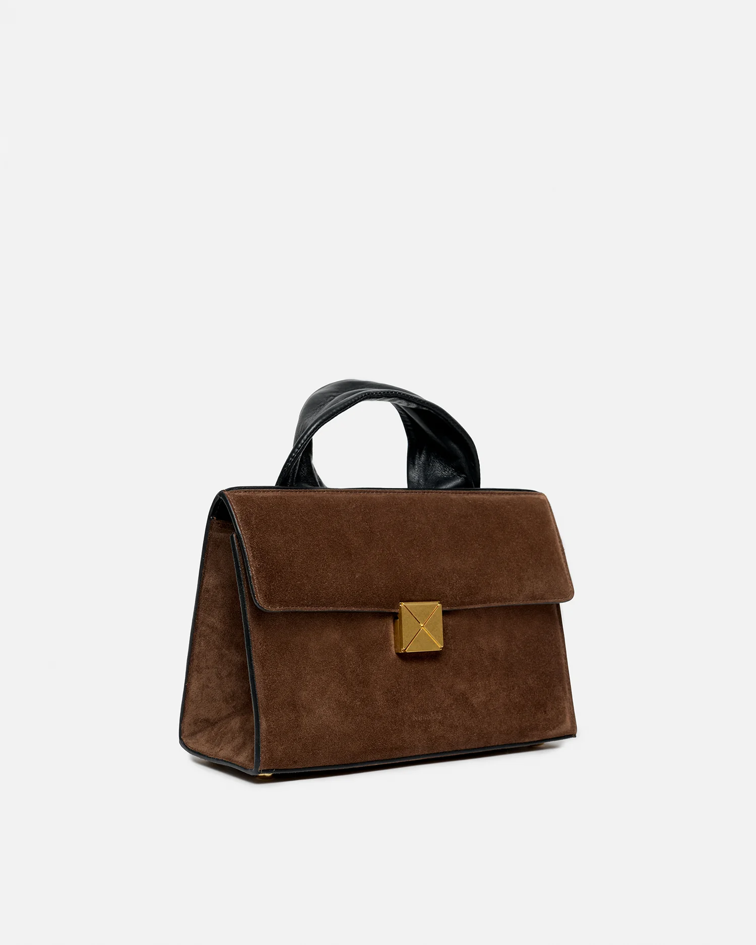Sandi Lock - Suede bag - Dark Brown - Image 2