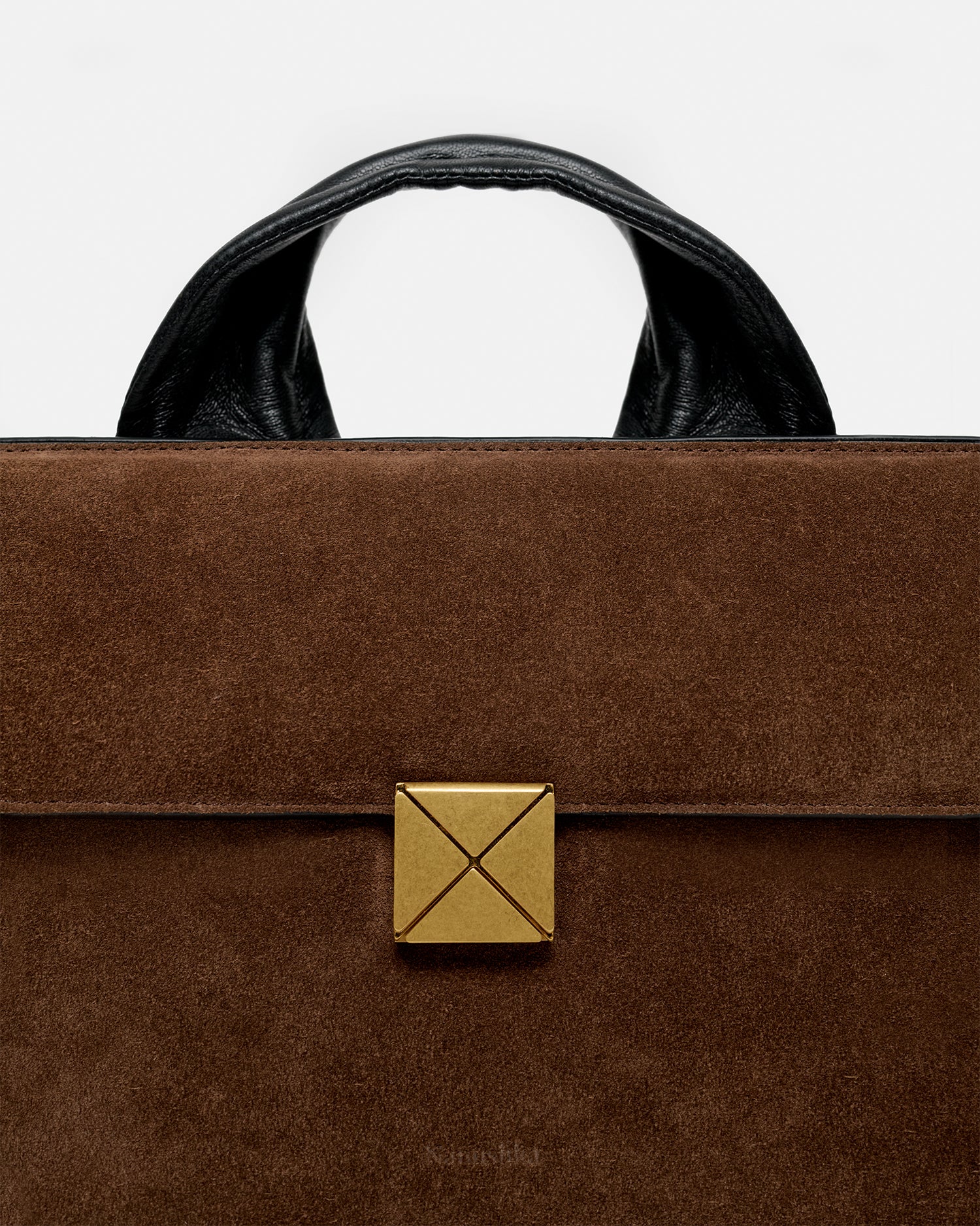 Sandi Lock - Suede bag - Dark Brown - Image 4