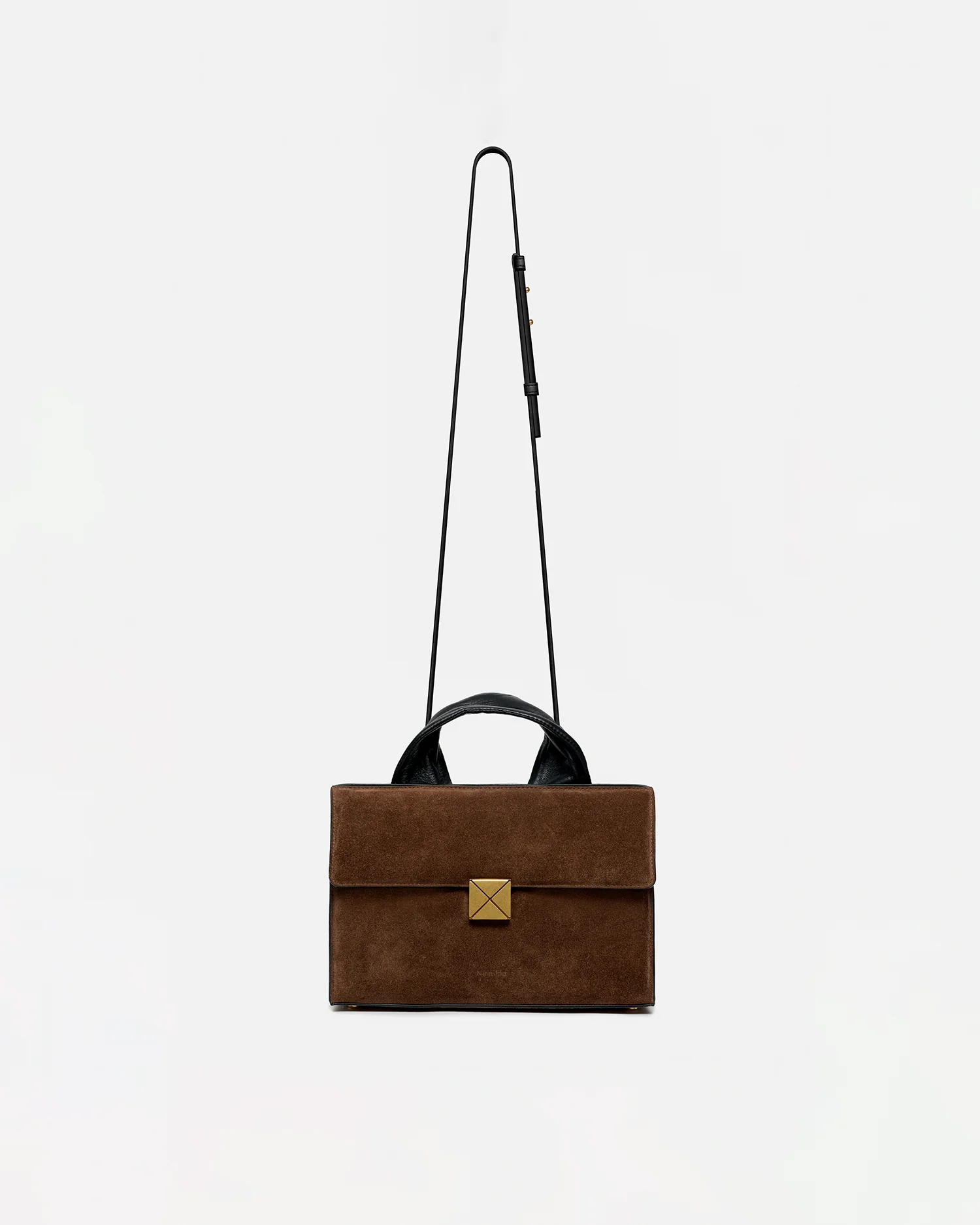 Sandi Lock - Suede bag - Dark Brown - Image 6