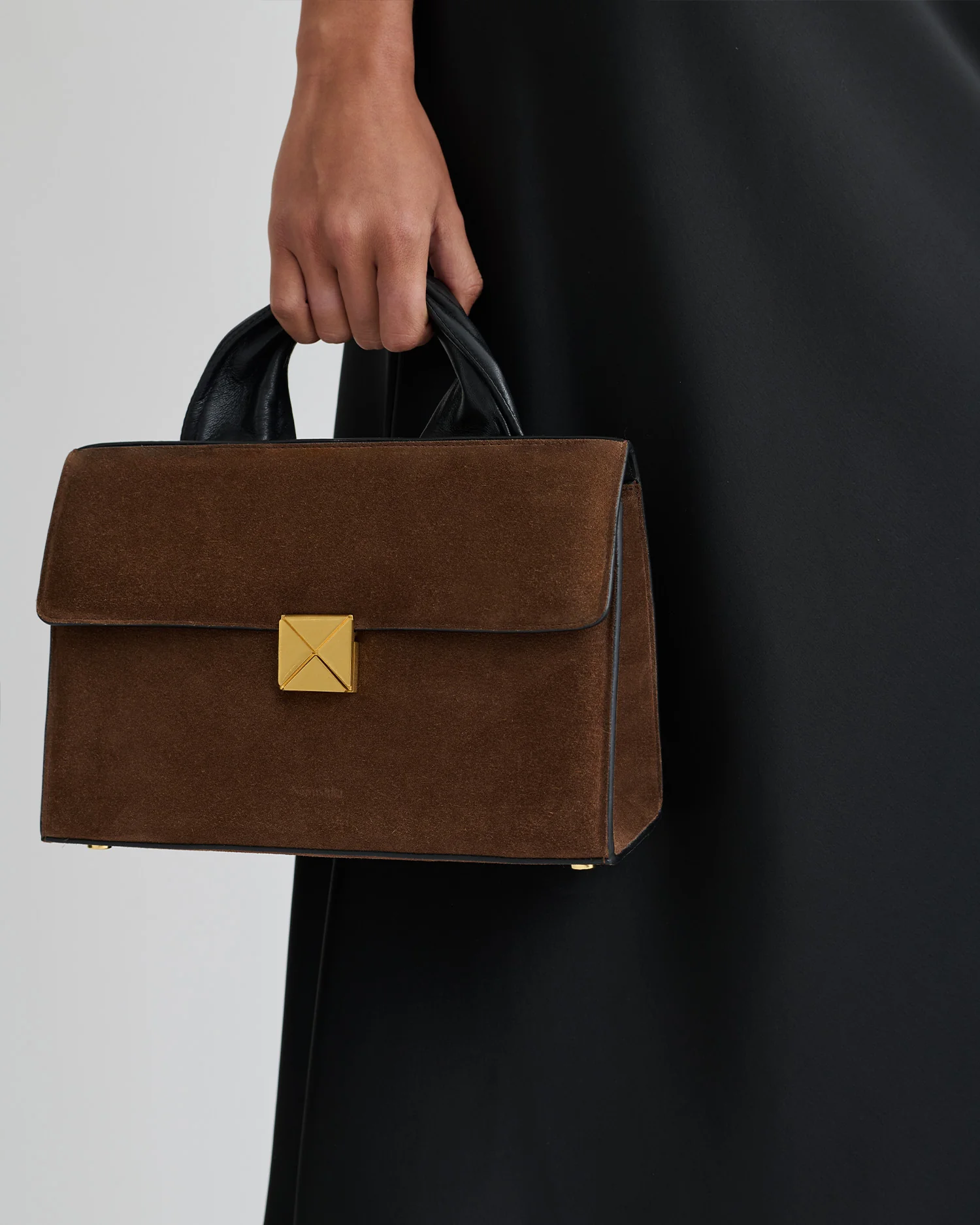 Sandi Lock - Suede bag - Dark Brown - Image 8