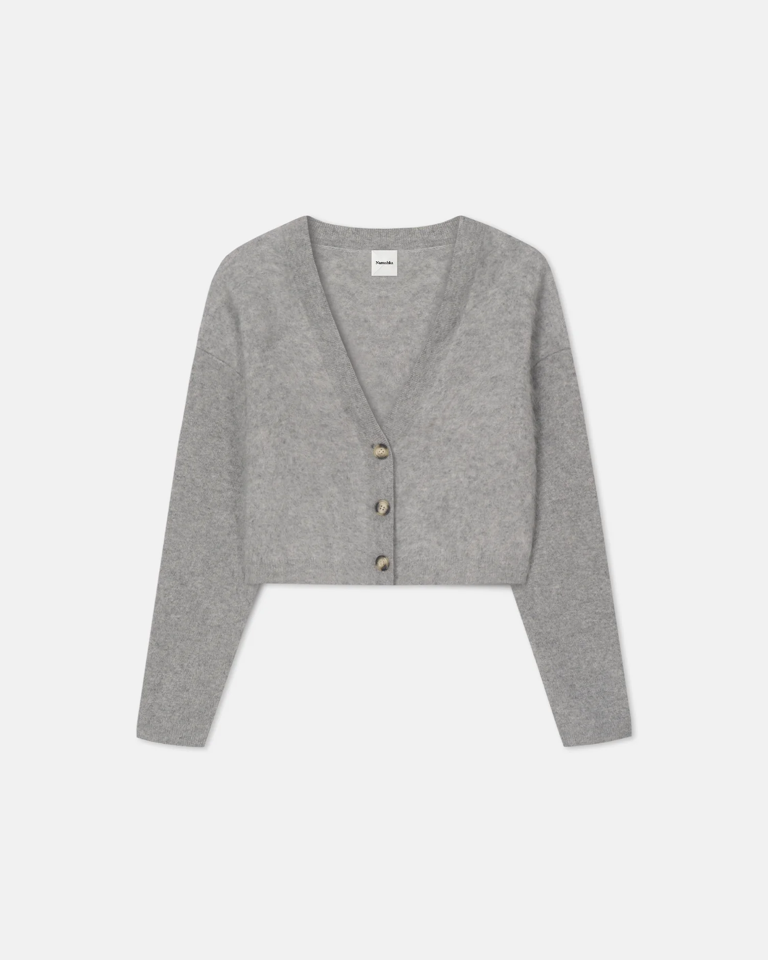 Henny - Brushed cashmere cardigan - Grey