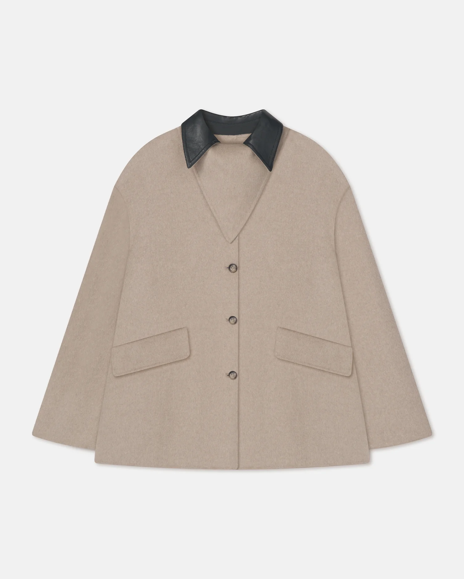 Jada - Regenerated leather jacket - Stone/Black