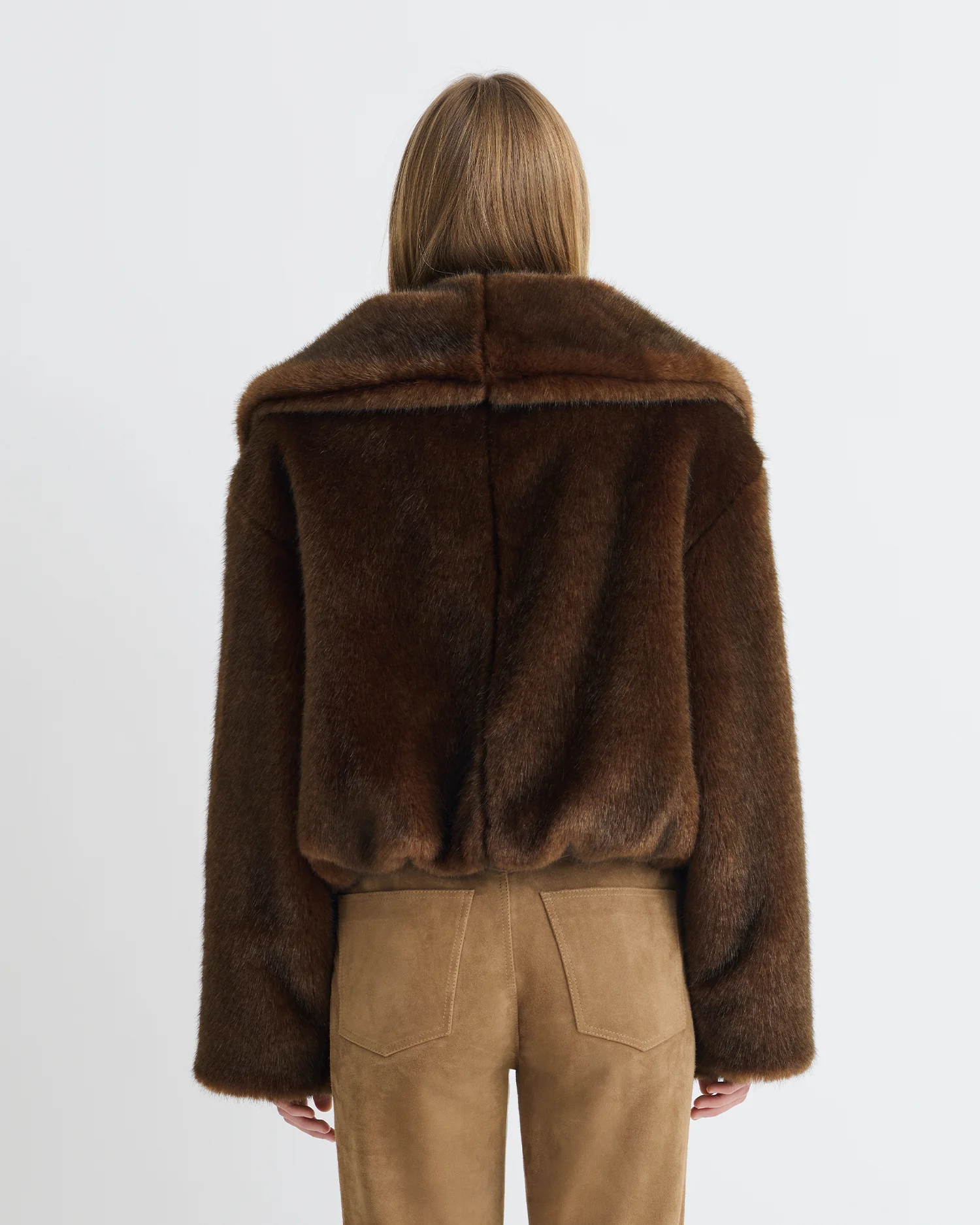Estel - Faux fur jacket - Dark Brown - Image 2