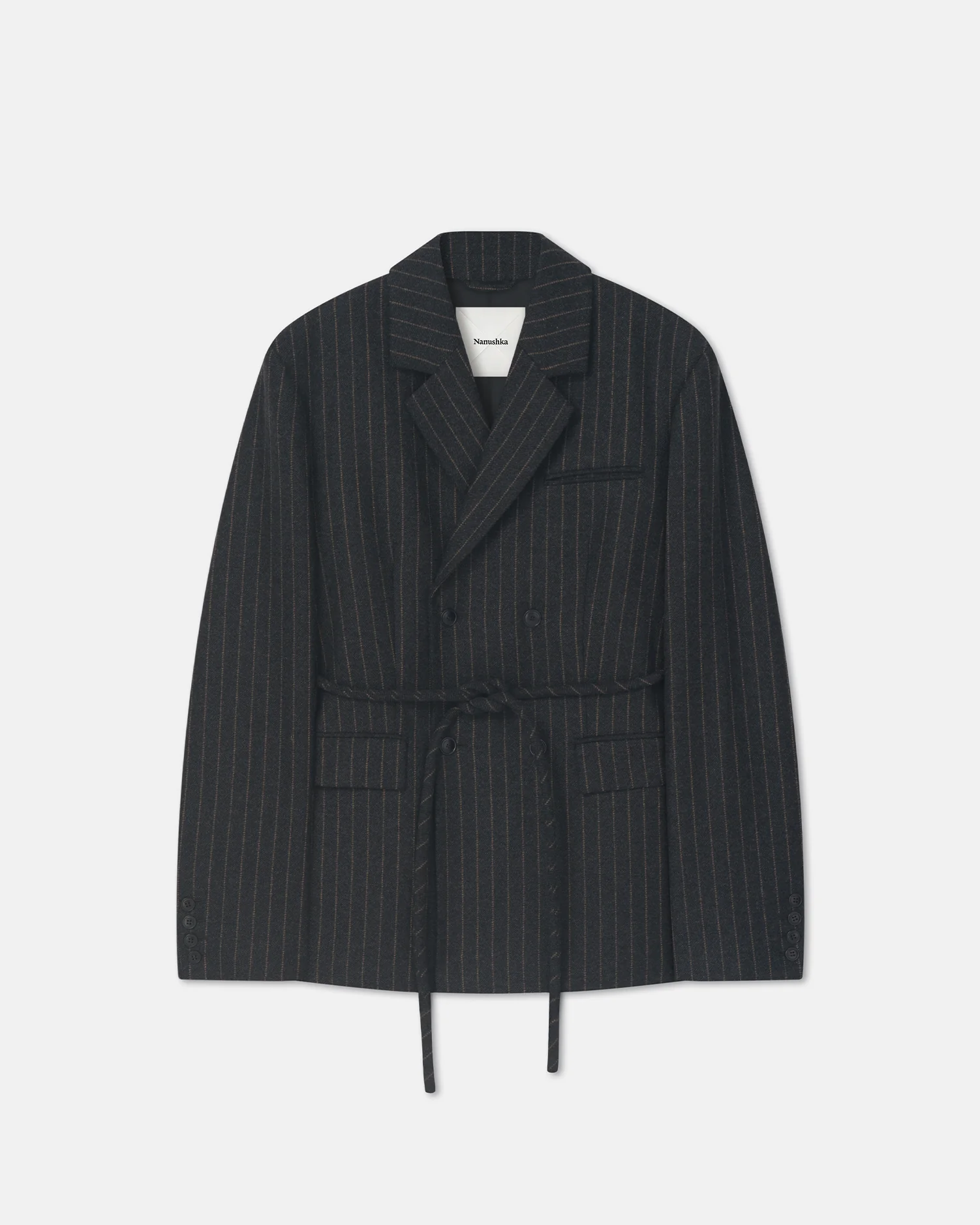 Osono - Pinstripe wool blazer - Black/Grey