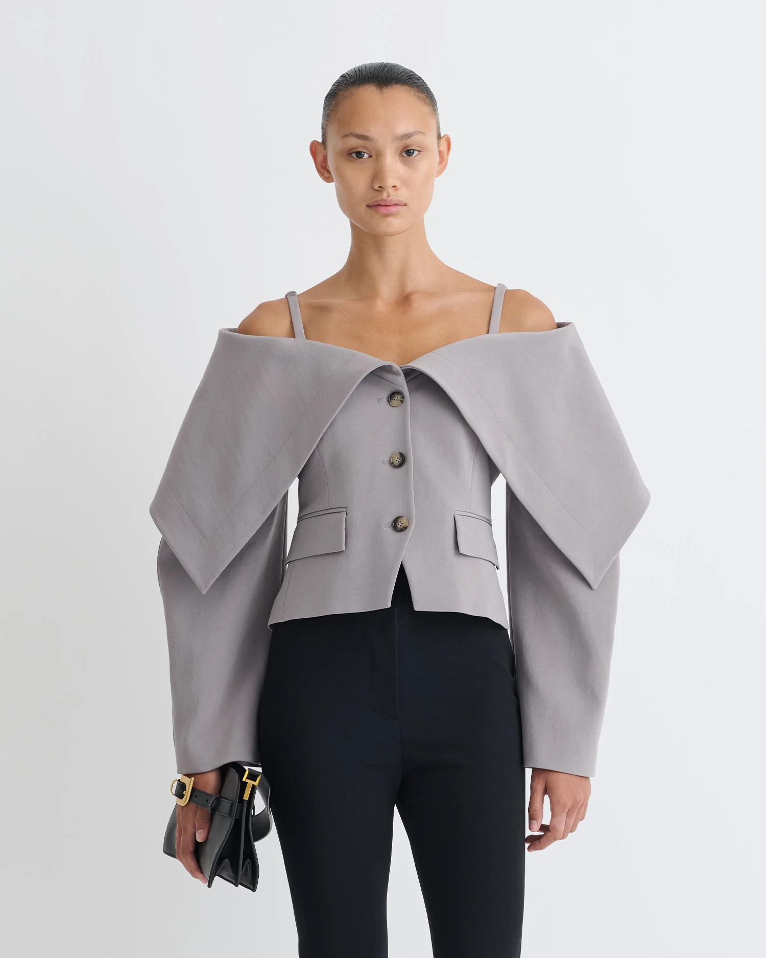 Amantha - Structured blazer - Grey - Image 2