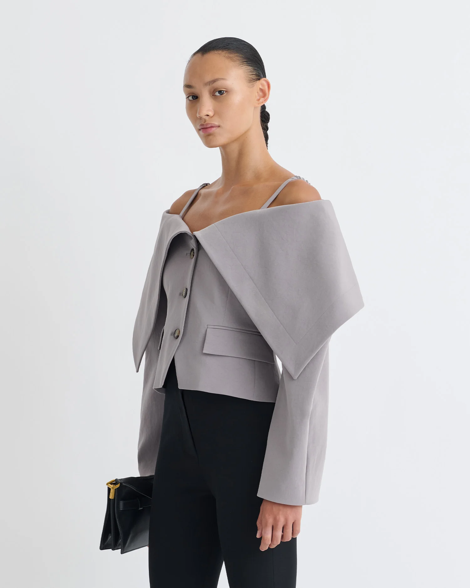 Amantha - Structured blazer - Grey - Image 3