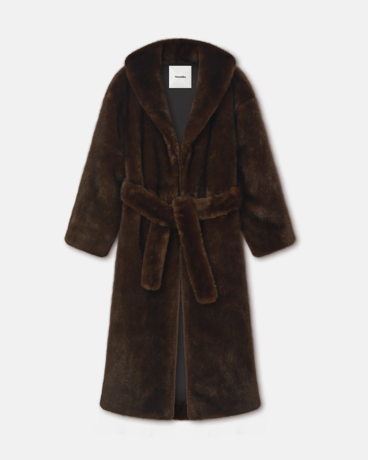 Cariana - Faux fur coat - Dark Brown - Image 3