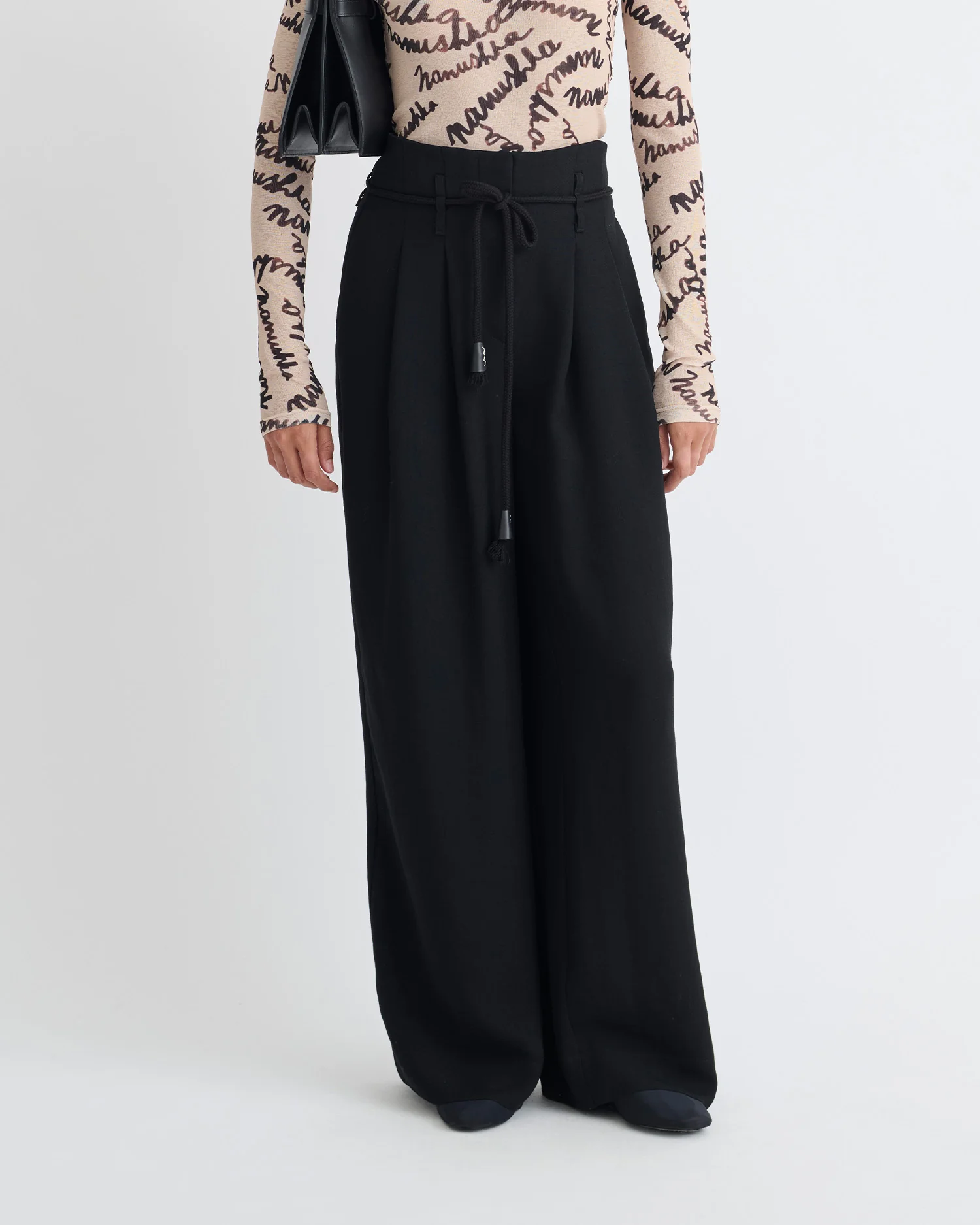 Nevada - Belted pants - Black - Image 4