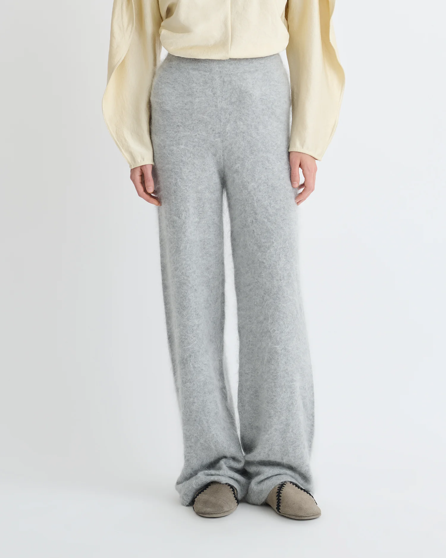 Ewerly - Brushed cashmere pants - Grey