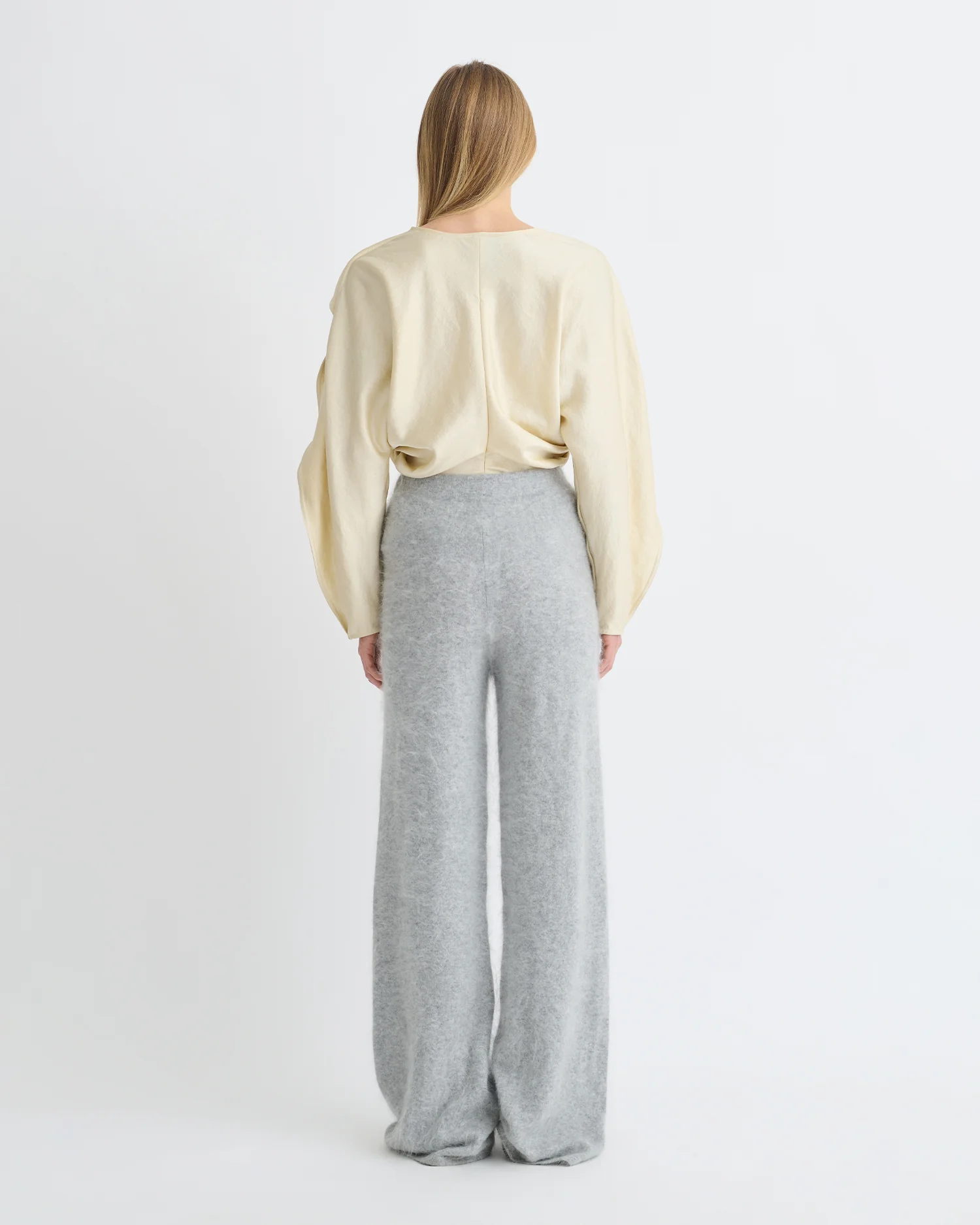 Ewerly - Brushed cashmere pants - Grey - Image 4