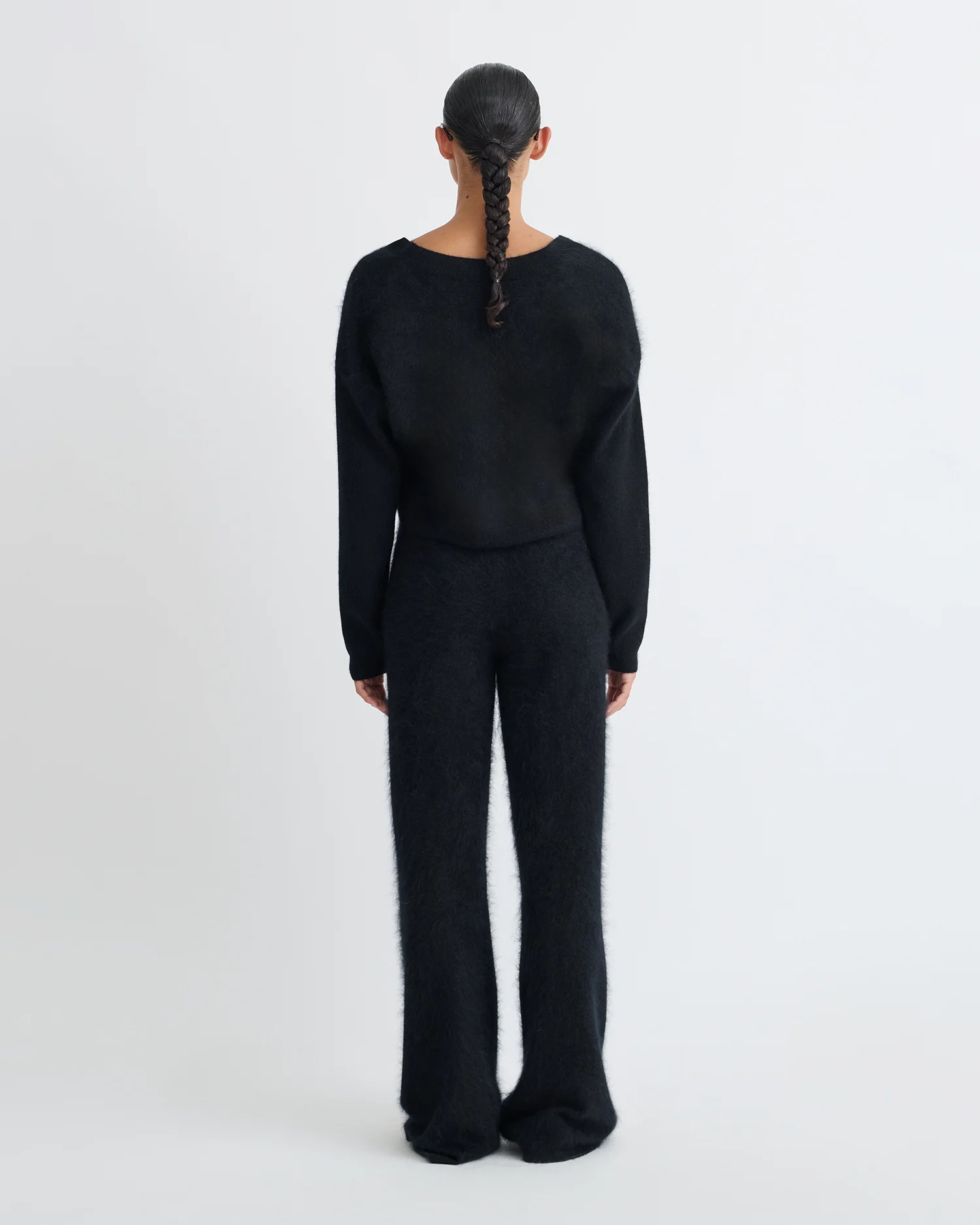 Ewerly - Brushed cashmere pants - Black - Image 3
